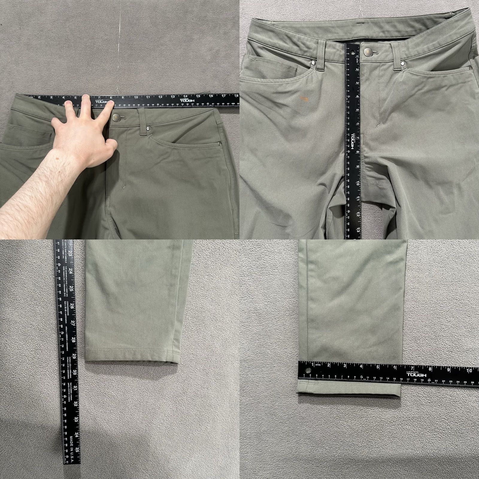 Lululemon Lululemon ABC Pants Mens 31 Green Slim Performance Warpstreme Chino LM5972S READ Size US 31 - 8 Thumbnail