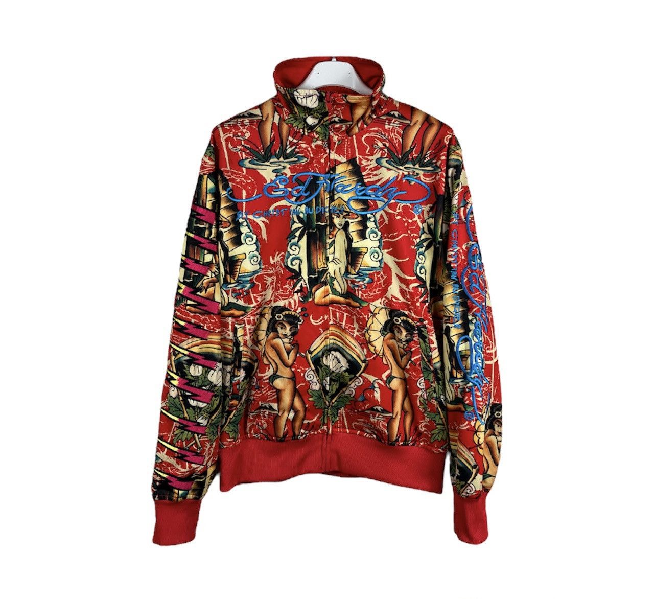 Vintage Ed Hardy Christian Audigier zip y2k hoodie sexy girl