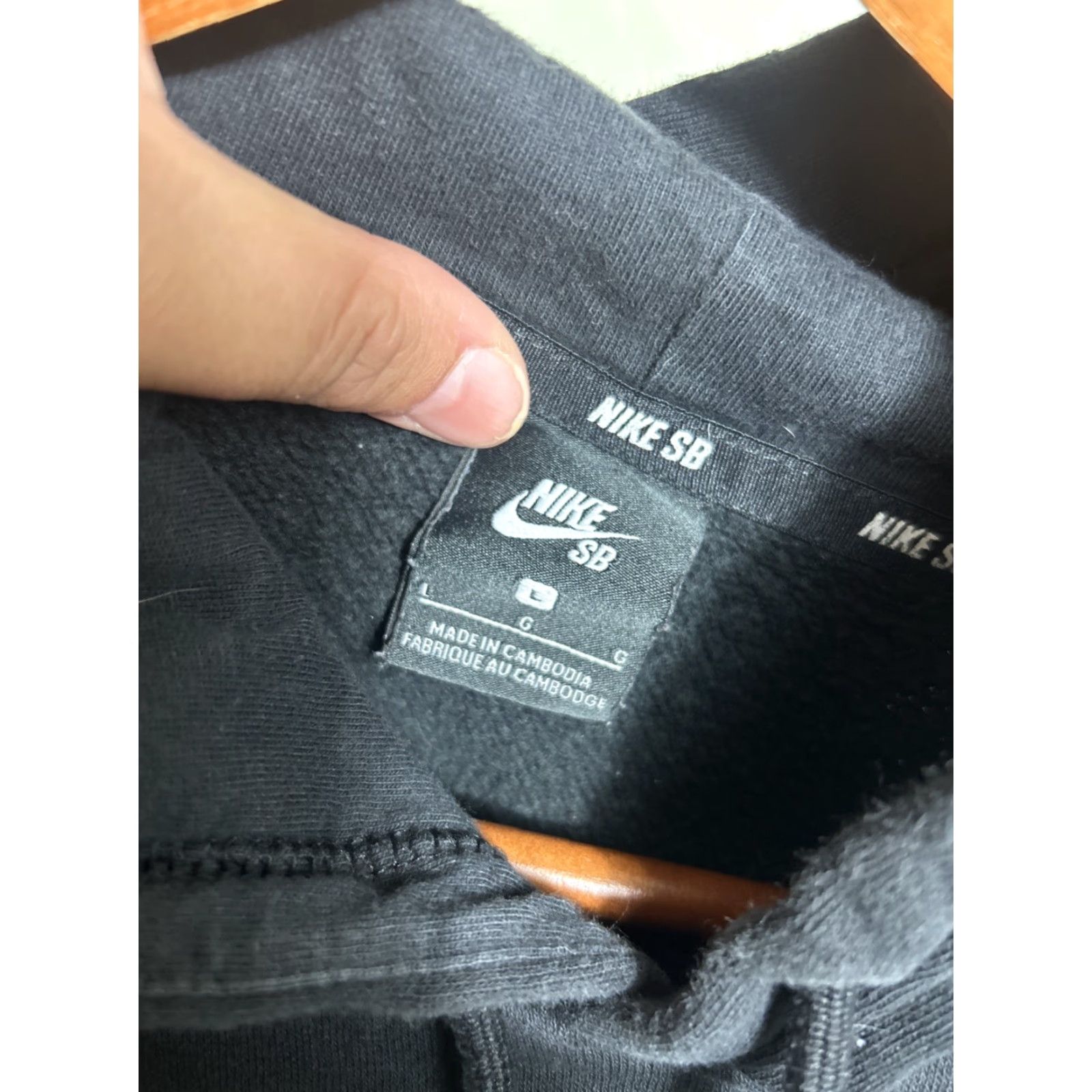 Nike Nike SB Icon Hoodie Men L Black Pullover Fleece Logo Graphic Print Cut Crew Neck Pockets Skateboarding Size US L / EU 52-54 / 3 - 7 Thumbnail