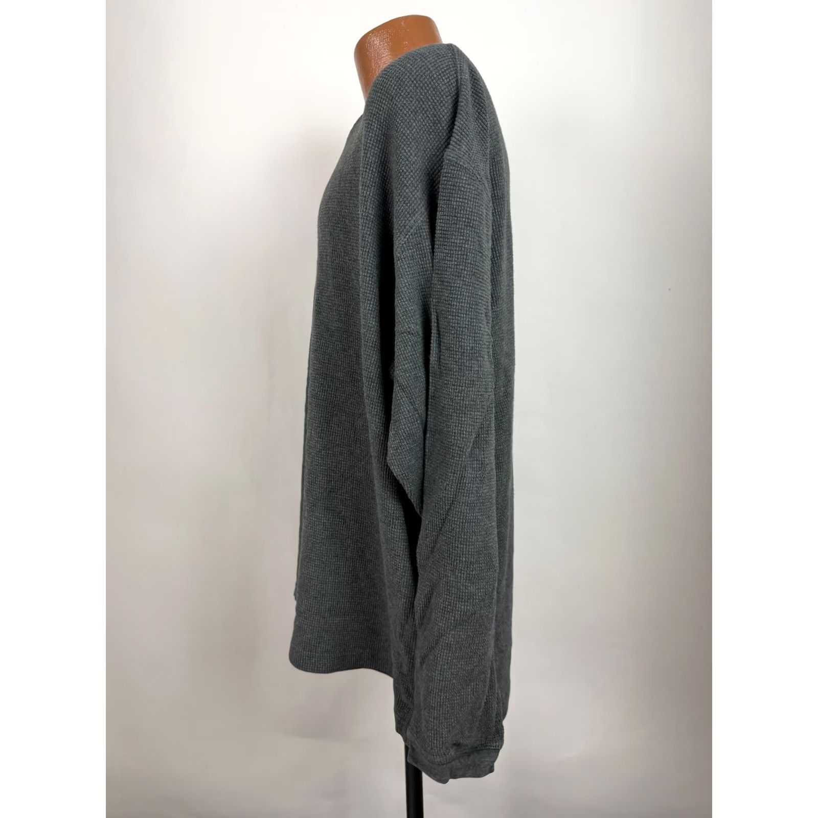 Eddie Bauer Eddie Bauer Shirt Men XLT Tall Waffle Knit Thermal Heavyweight Oversized Cotton Gray 90s Grunge Hipster Outdoor Vintage Style Tee Size US XL / EU 56 / 4 - 4 Thumbnail