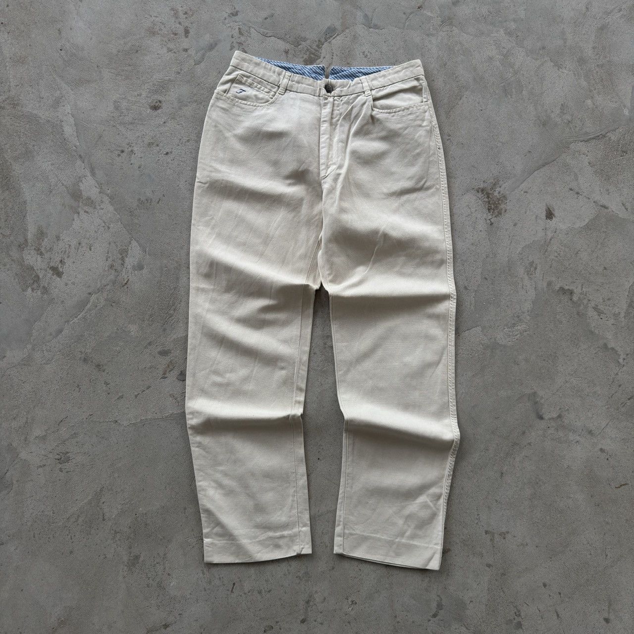 Fay Vintage Fay Ivy Data Linen Blend Chino Trousers Pants Italy Size US 34 / EU 50 - 1 Thumbnail