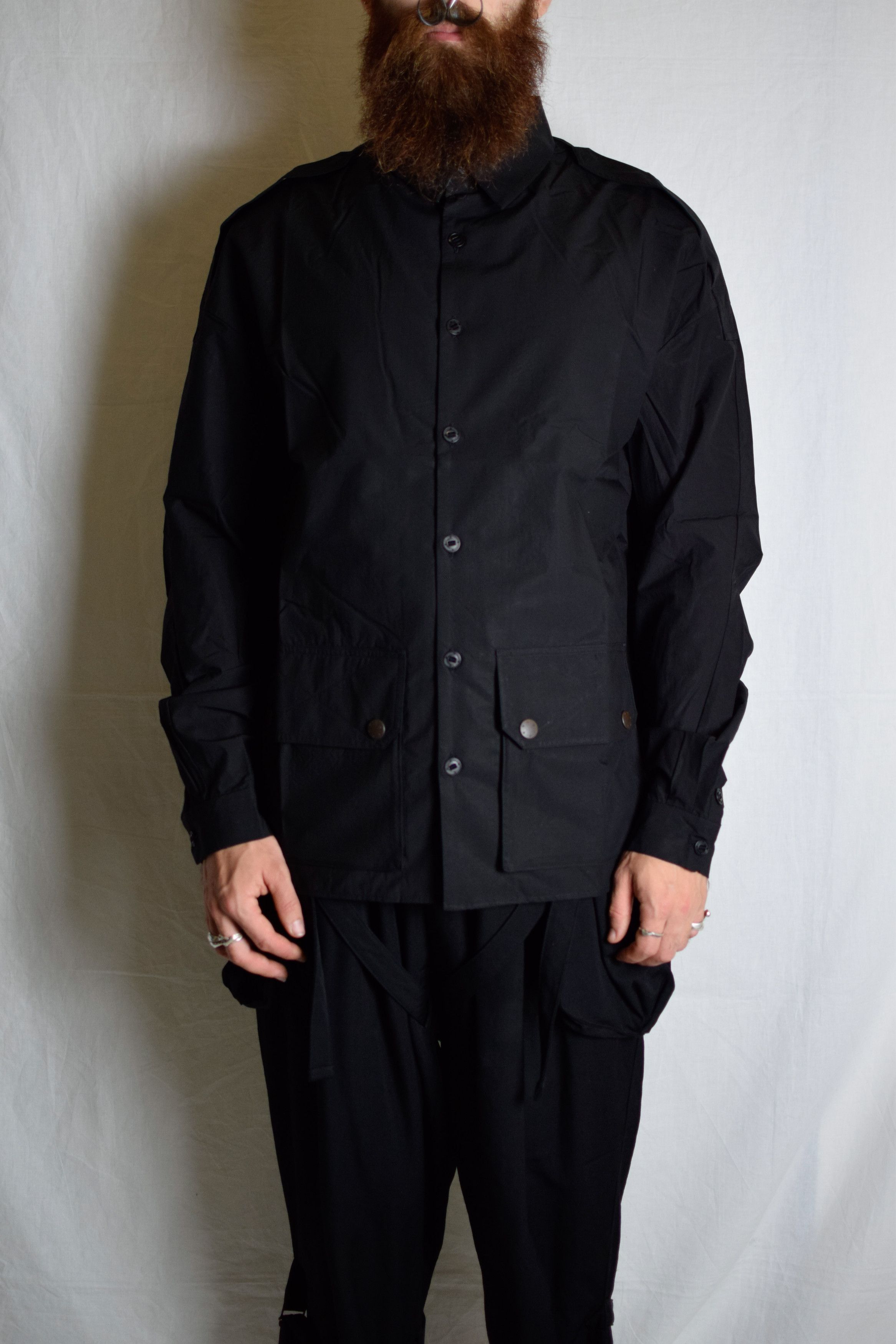 Devoa Devoa SS25 Military Black Shirt - SHC-DSLEH Size US L / EU 52-54 / 3 - 1 Thumbnail