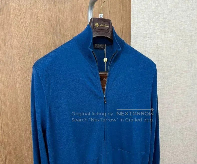 Loro Piana Loro Piana Blue Knit Zip Cardigan. Size US M / EU 48-50 / 2 - 2 Thumbnail