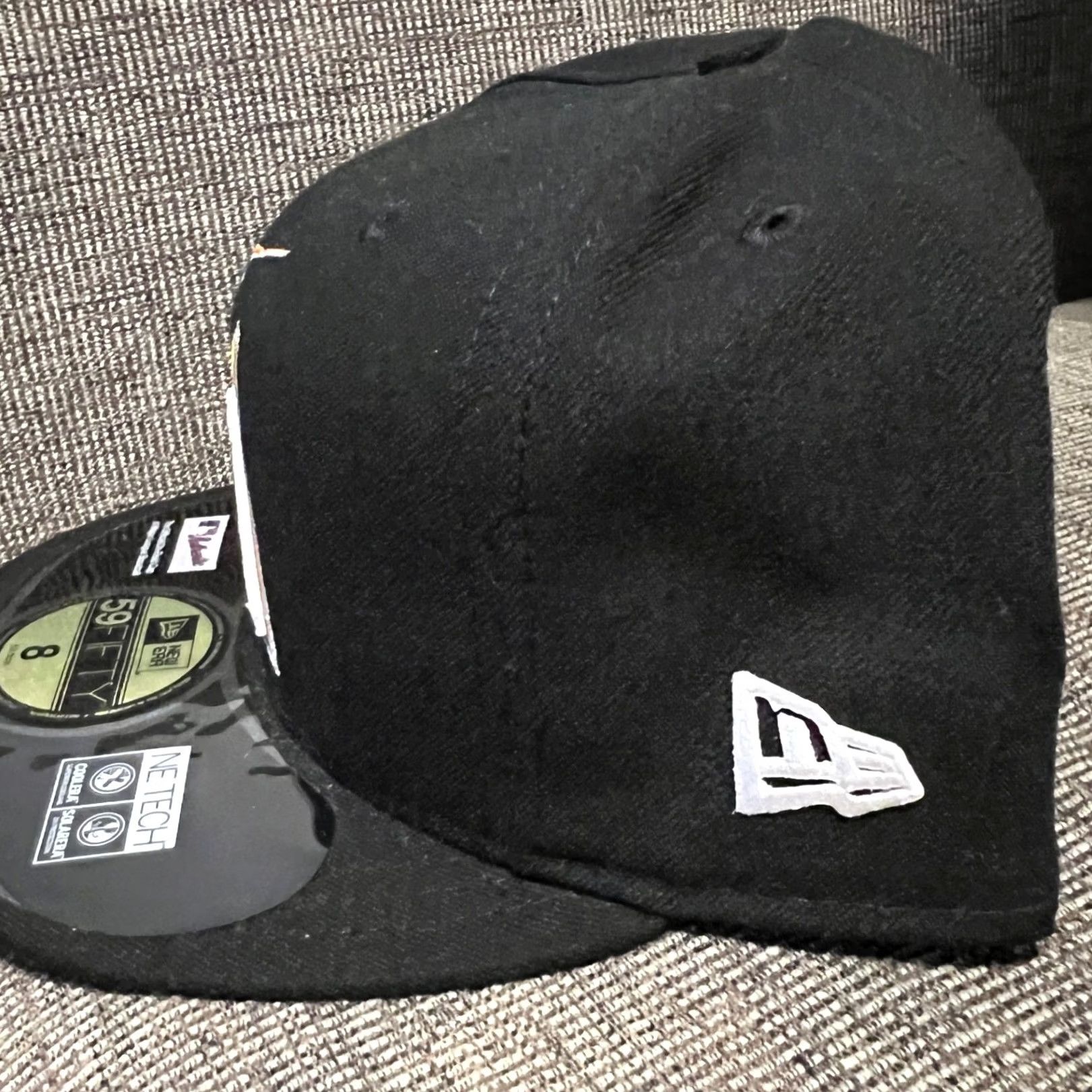 New Era New Era 59FIFTY Miami Marlins Hat Mens Size 8 Black MLB Fitted On-Field Cap Size ONE SIZE - 4 Thumbnail