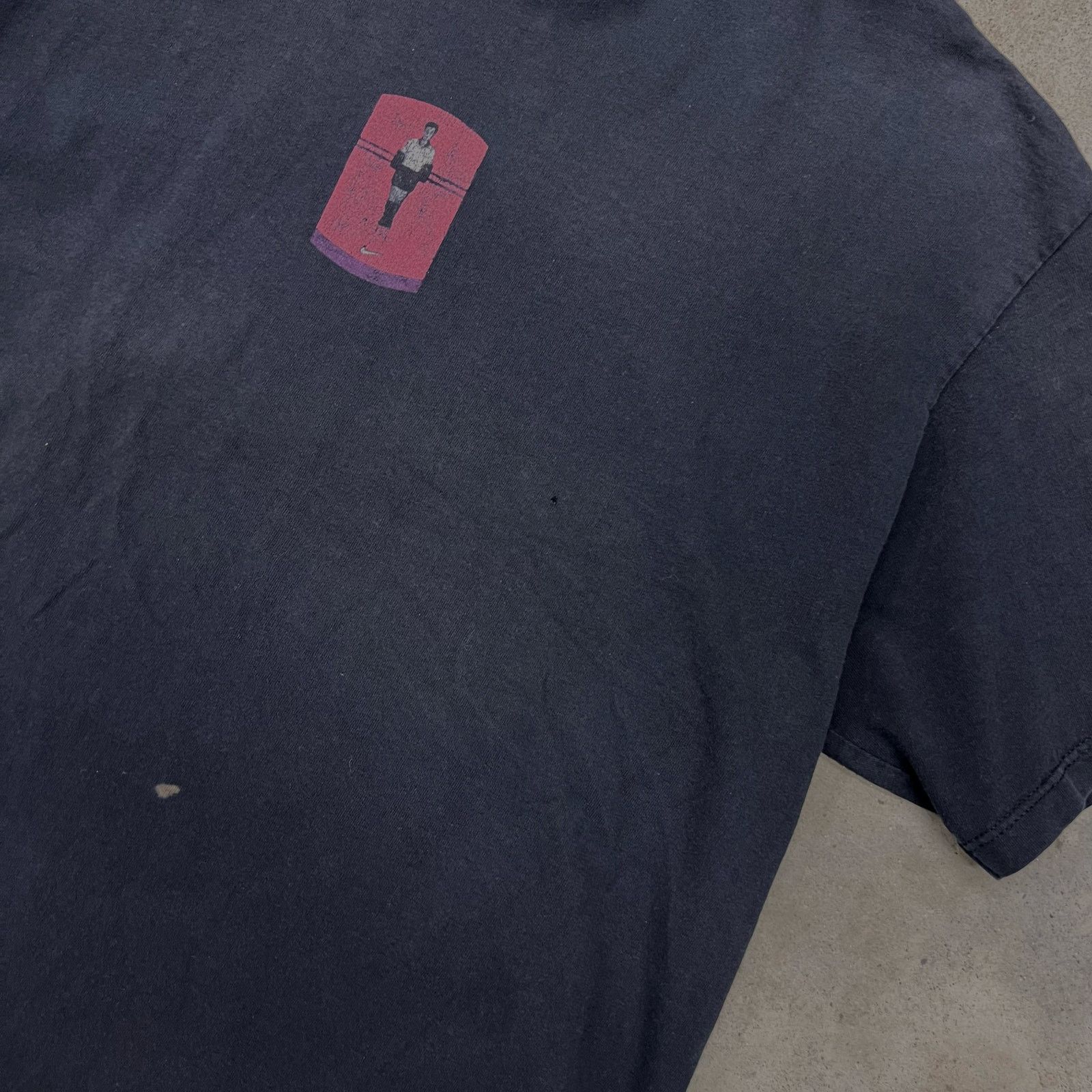 Nike × Vintage Vintage Nike Soccer Foosball Players Faded Black T Shirt L Size US L / EU 52-54 / 3 - 6 Thumbnail
