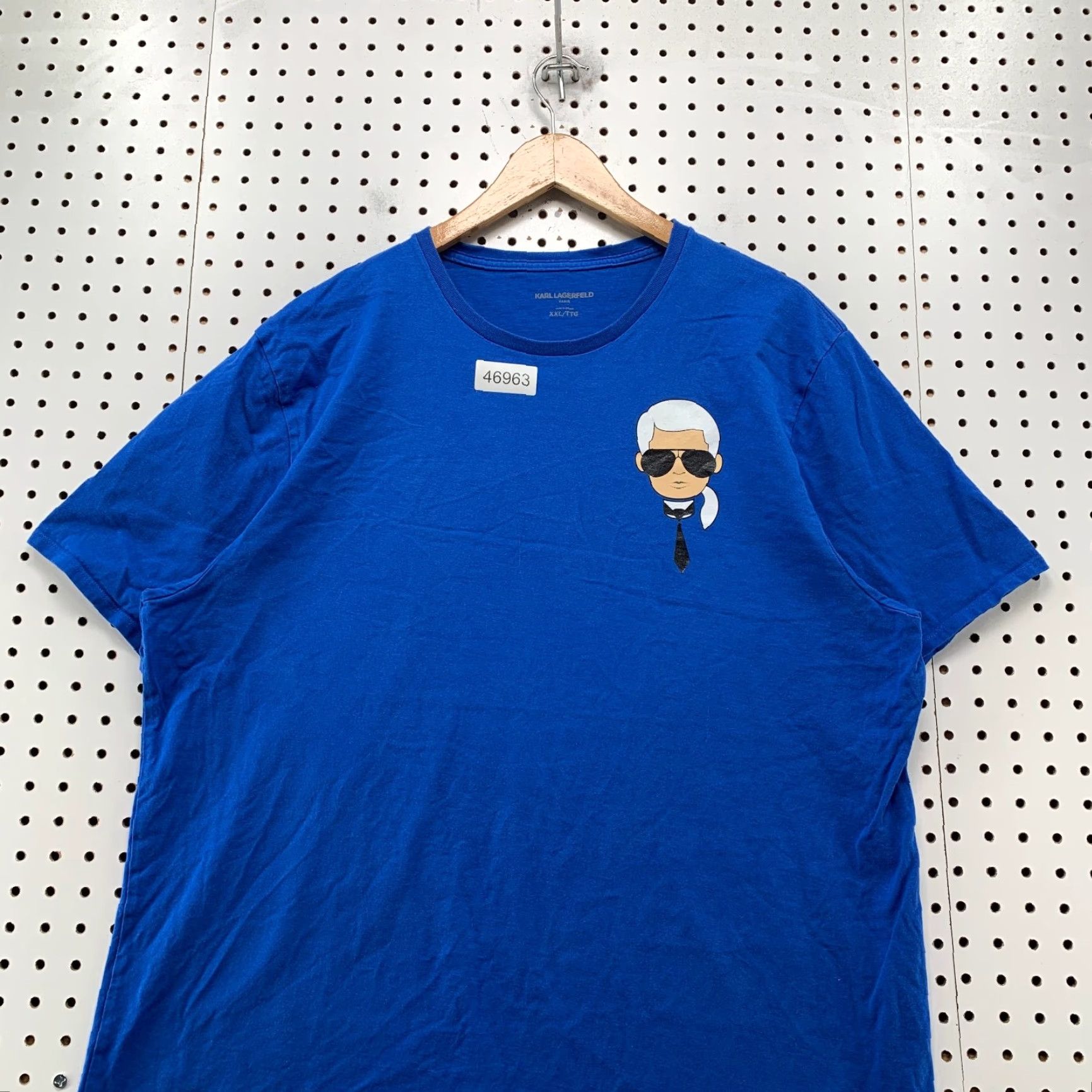 Karl Lagerfeld Karl Lagerfeld T Shirt Mens 2XL Blue Graphic Short Sleeve Designer Shirt 2XL Mens Blue Graphic Print Clothing Size US XXL / EU 58 / 5 - 4 Thumbnail