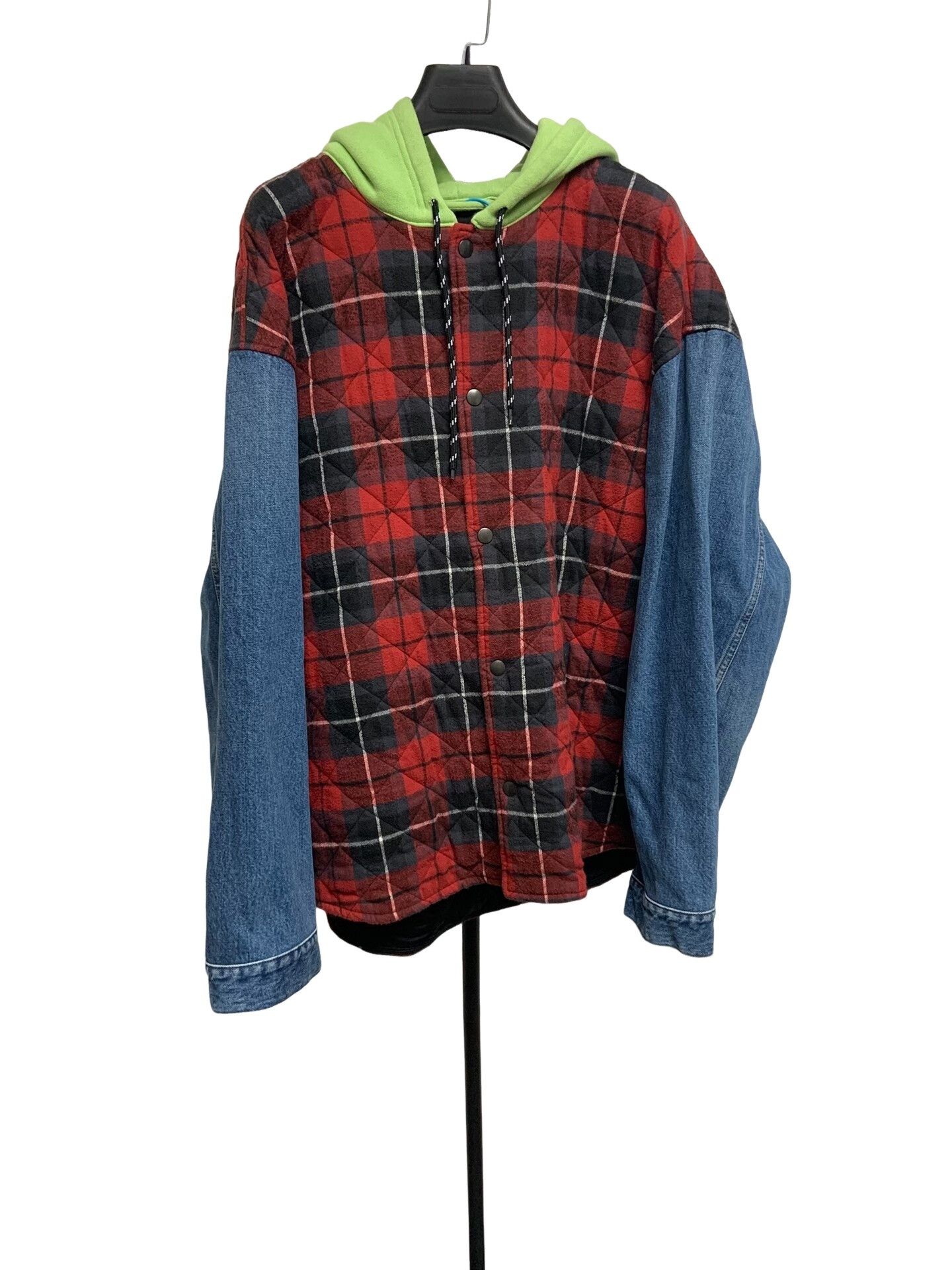 Balenciaga Balenciaga Quilted Plaid Denim Sleeve Jacket Size 48 Size US M / EU 48-50 / 2 - 1 Thumbnail