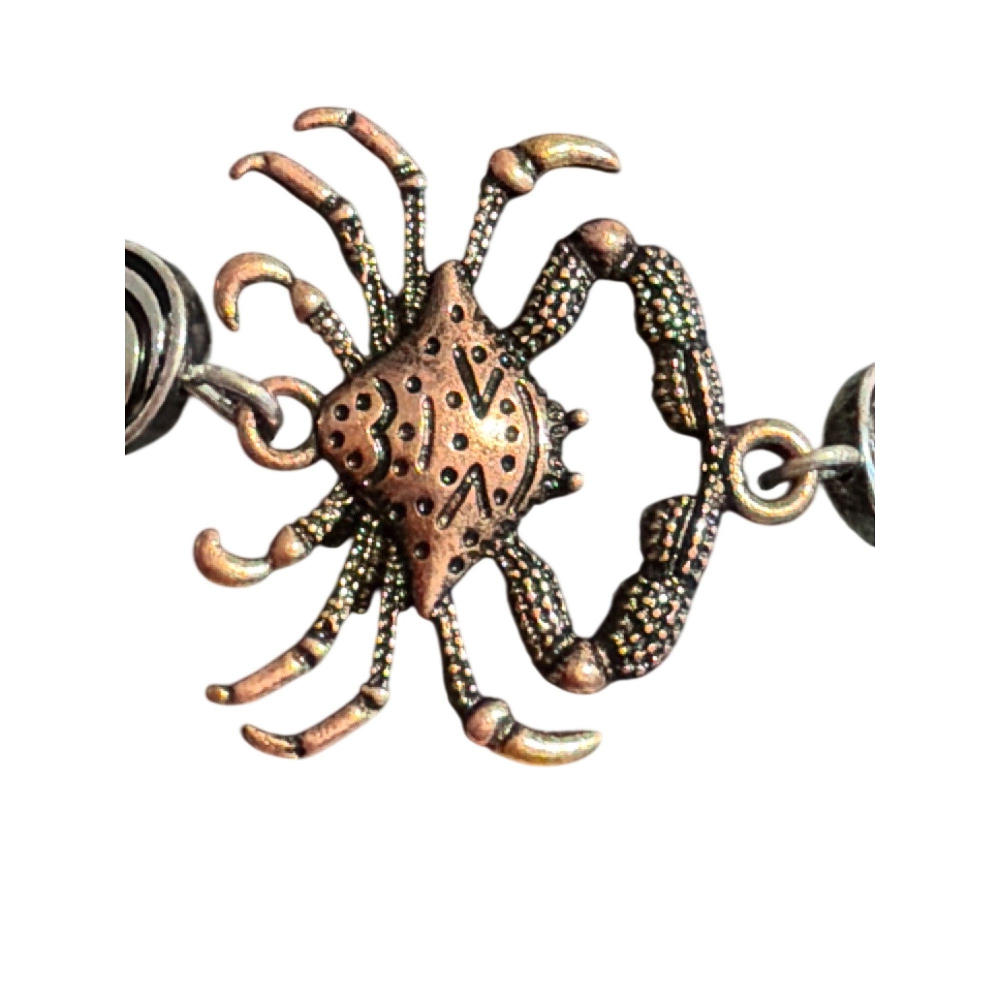 Other Bronze Antique Gold Silver Tone Crab Bracelet 7" Beach Vacat Size ONE SIZE - 2 Thumbnail