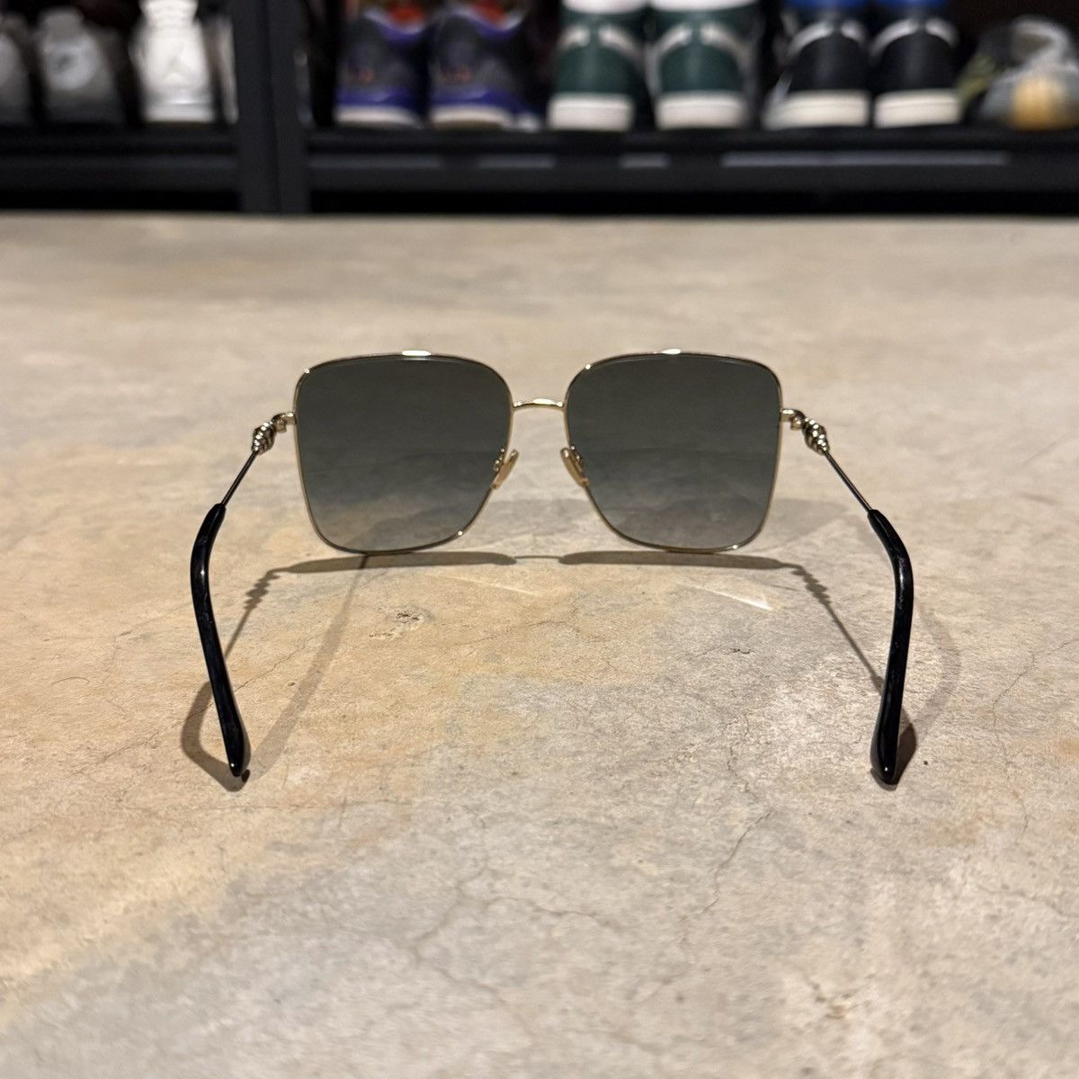 Jimmy Choo Jimmy Choo Hester Gradient Lens Square Frame Sunglasses Gold Size ONE SIZE - 11 Thumbnail