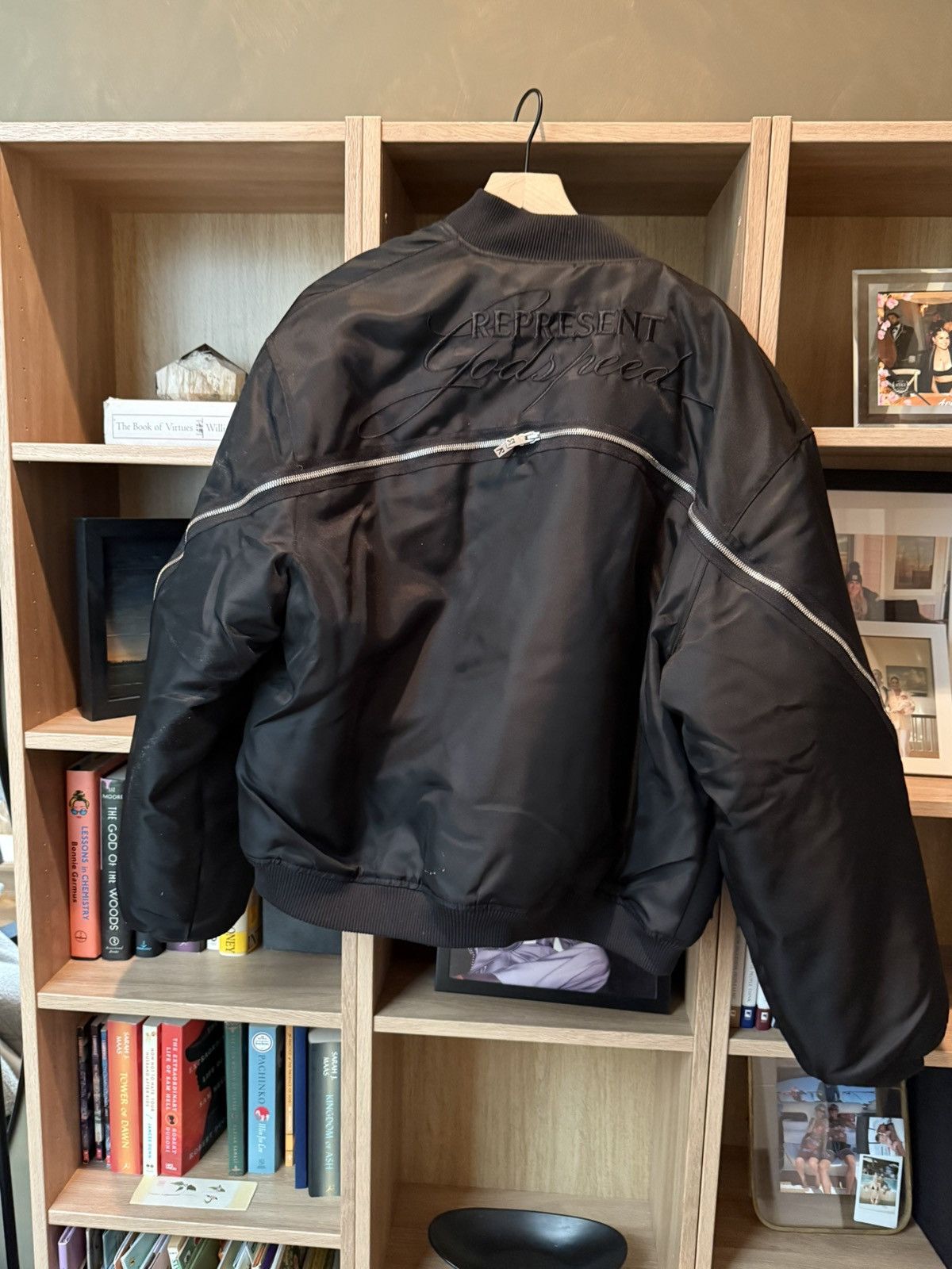 Represent Clo. Zip Back Bomber Jacket - Jet Black Size US L / EU 52-54 / 3 - 3 Thumbnail