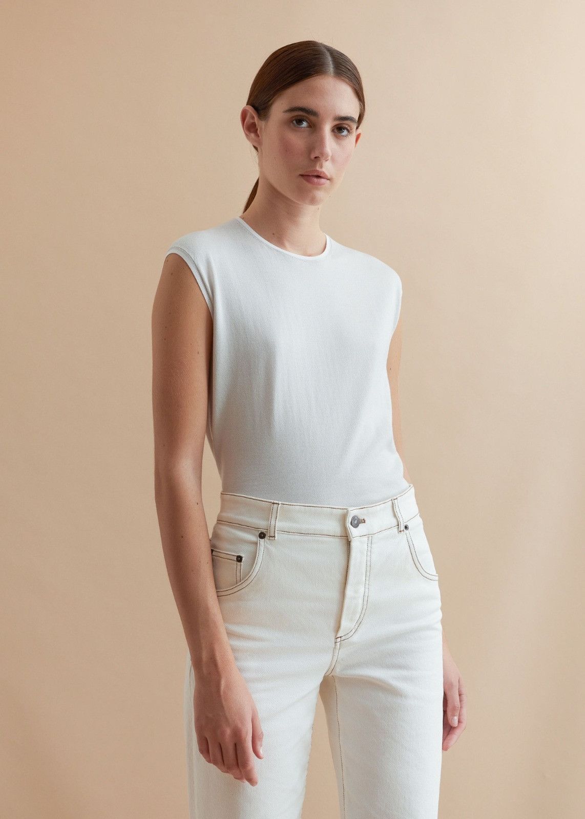 Loro Piana o1srvl11e1224 Neo Ventotene Top in White Size L / US 10 / IT 46 - 3 Thumbnail
