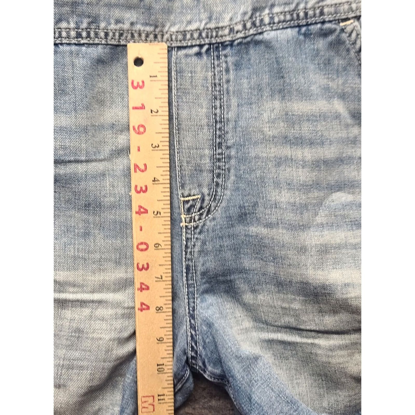 Lucky Brand Lucky Brand Shortalls Womens M Denim Shortalls Distressed Retro Casual Pockets 4 in Inseam Cotton Linen Blue Relaxed Size 32" / US 10 / IT 46 - 5 Thumbnail