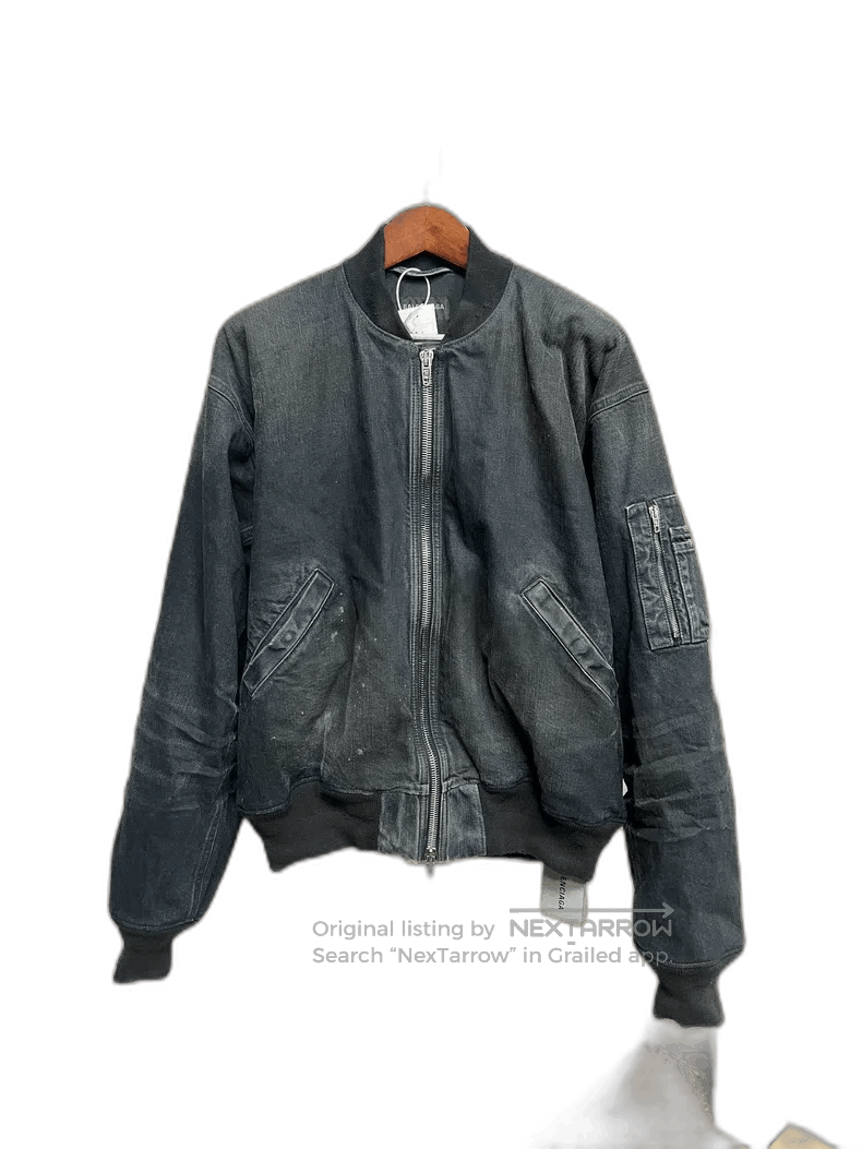 Balenciaga balenciaga distressed denim bomber jacket. Size US S / EU 44-46 / 1 - 1 Thumbnail