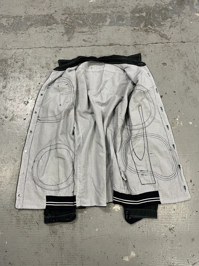 Marithe + Francois Girbaud 2000s Marithé + François Girbaud Contemporary Abstract Black Faded Shirt Jacket Size US M / EU 48-50 / 2 - 10 Thumbnail