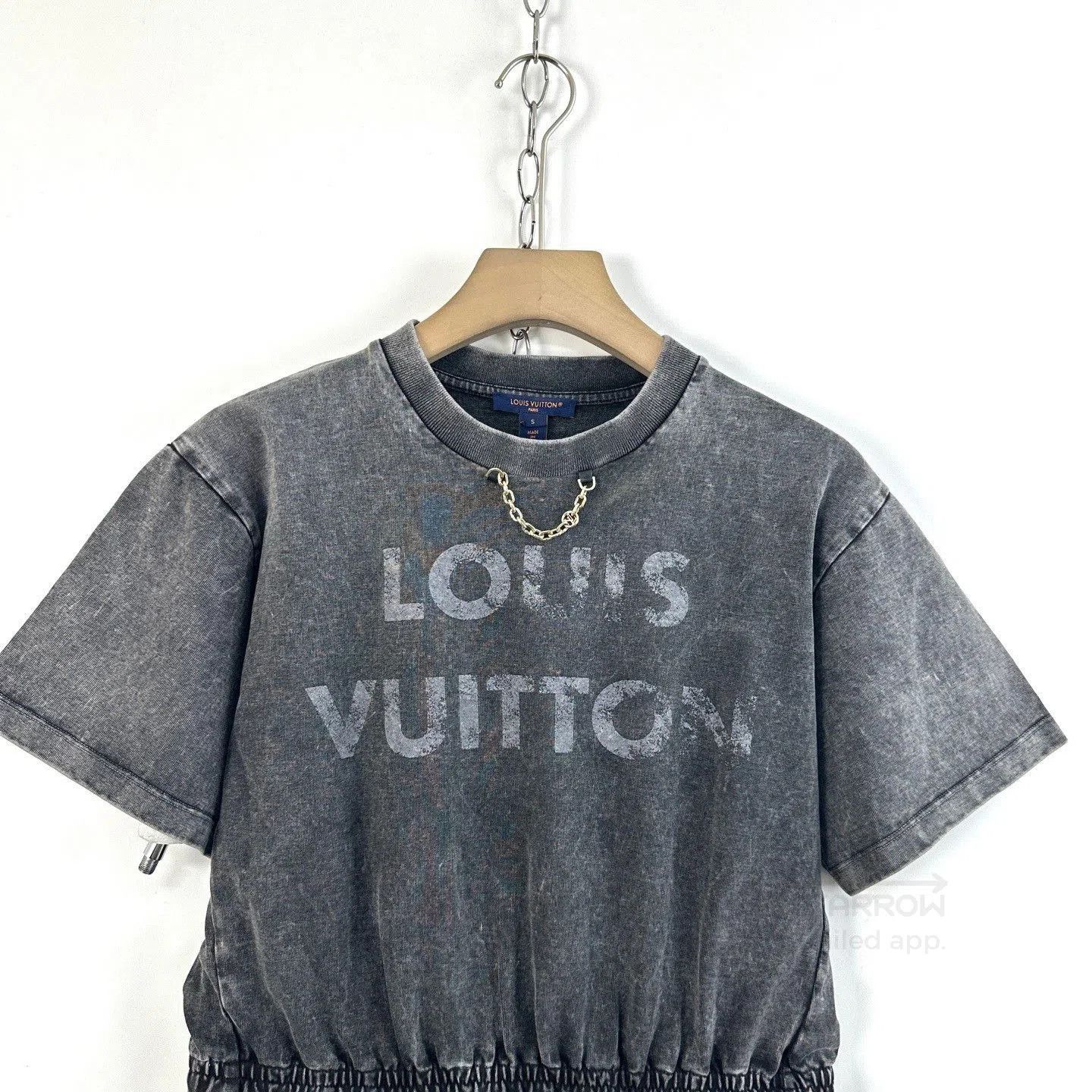 Louis Vuitton Louis Vuitton Gray Washed Waist-Cinched Dress. Size S / US 4 / IT 40 - 3 Thumbnail