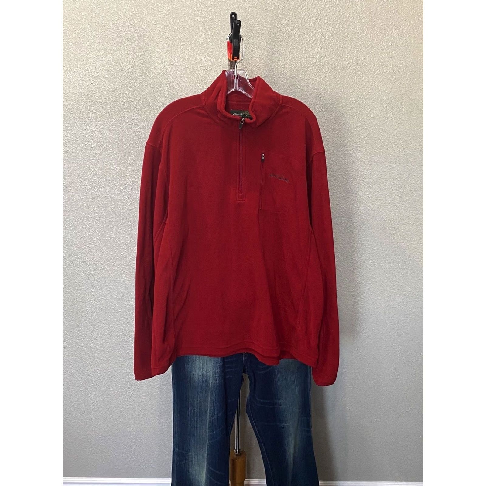 Eddie Bauer Eddie Bauer Red Fleece Zippered SWEATER XL Extra Large Mens Multicolor Zip Pullover Knit Sweater Size US XL / EU 56 / 4 - 2 Thumbnail