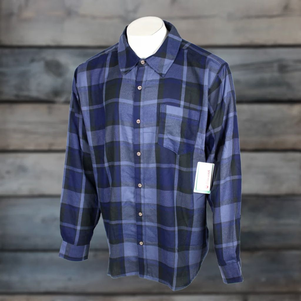 Marmot Marmot Men's Fairfax Midweight Flannel Button Up Shirt Big 2X Arctic Navy Plaid Size US XXL / EU 58 / 5 - 1 Thumbnail