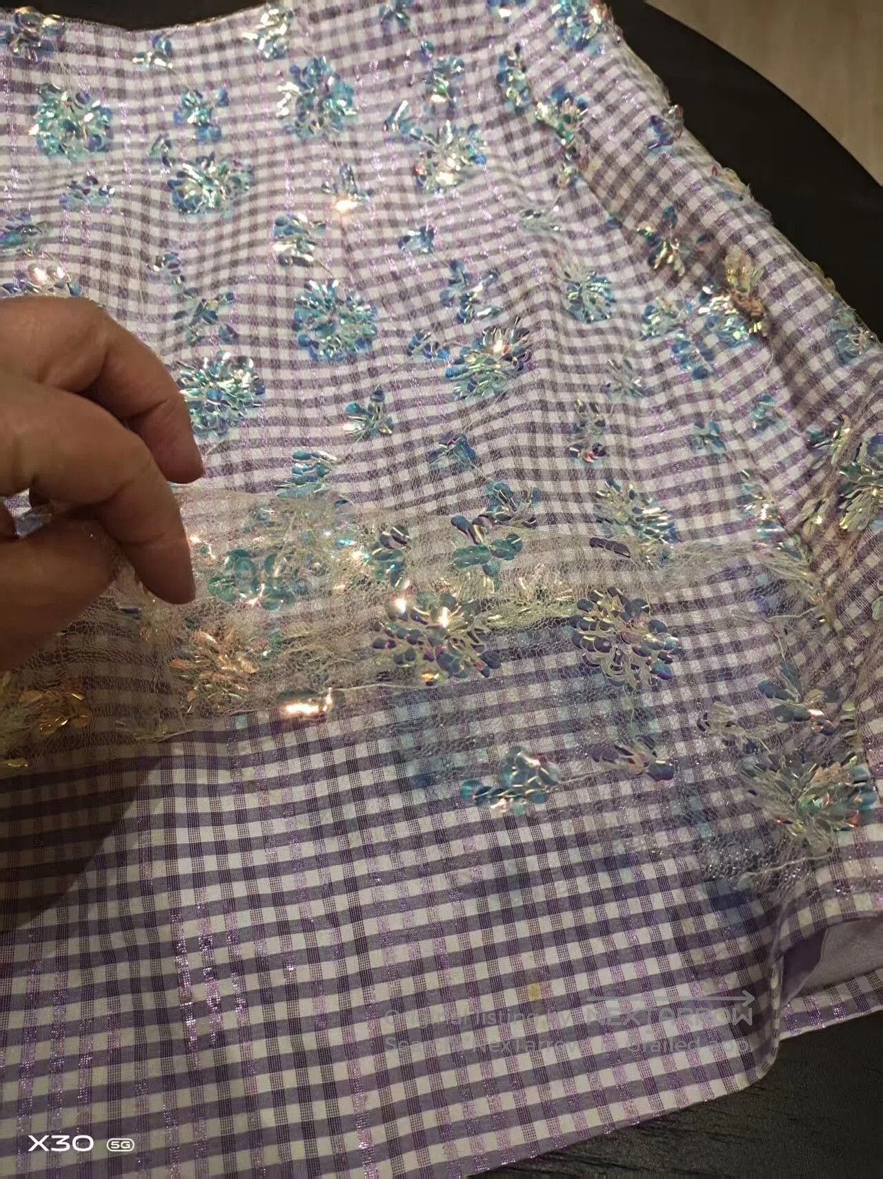 Other Ann Teano Butterfly Tulle Plaid Purple Skirt. Size 31" - 5 Thumbnail