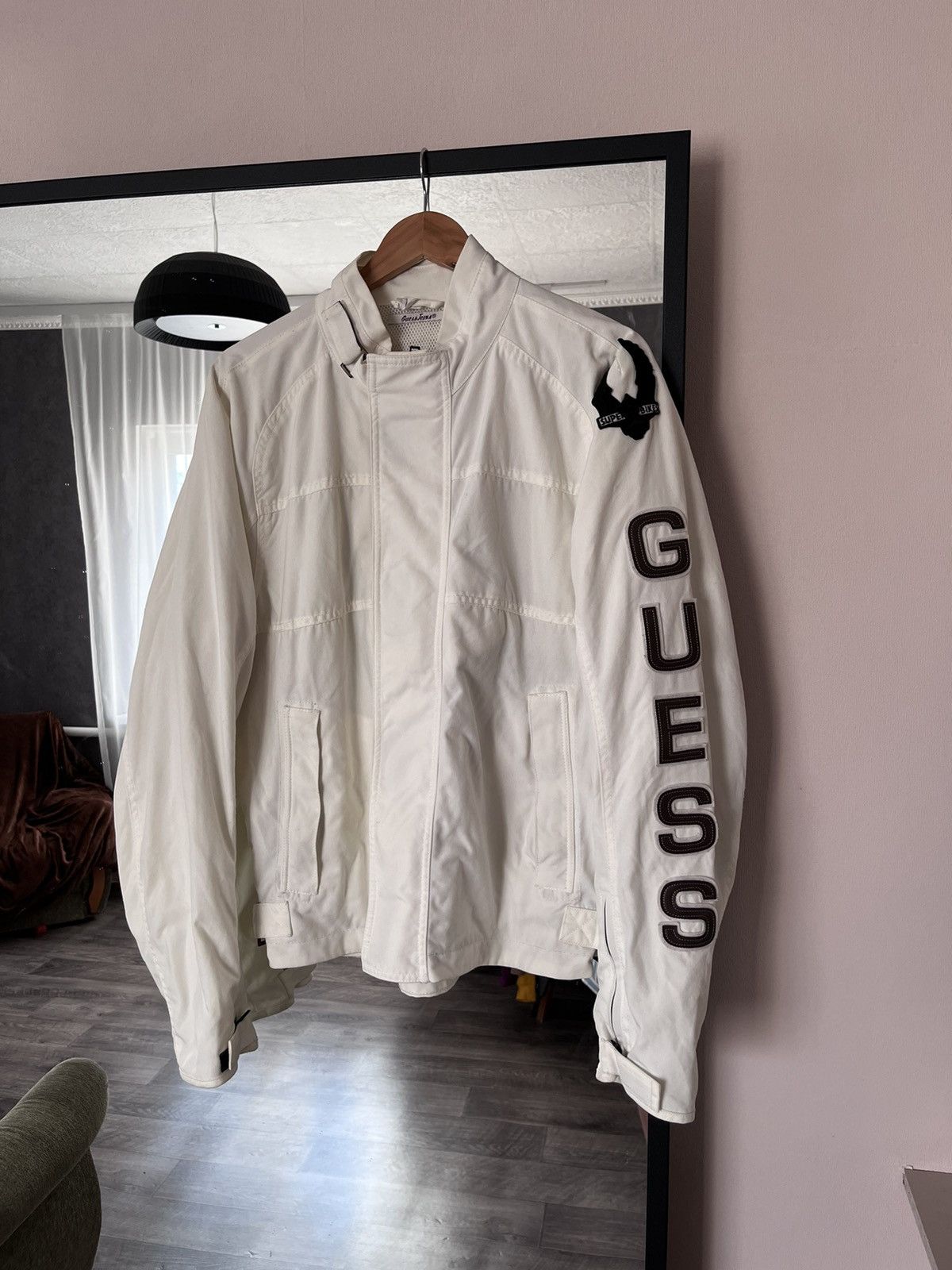 Guess Vintage Guess Super Bikes Big Logo Biker Jacket Size US L / EU 52-54 / 3 - 1 Thumbnail