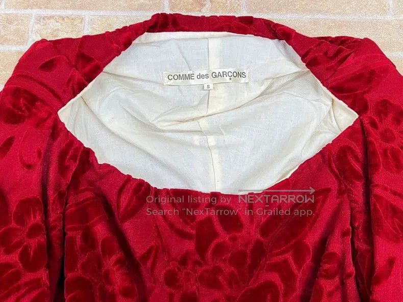 Comme des Garcons Comme des Garcons Red floral velvet design top Size S / US 4 / IT 40 - 5 Thumbnail