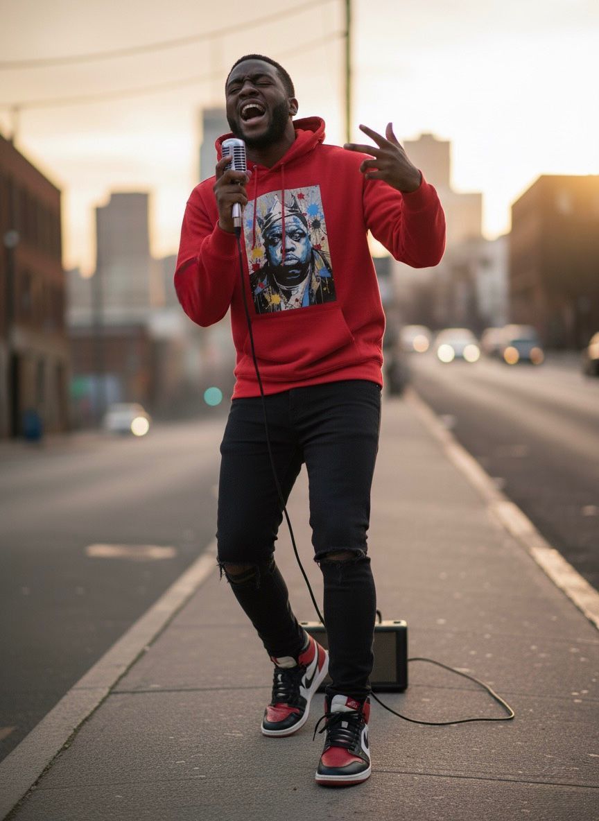 Jordan Craig MEN Hoodie Sweatshirt- Biggie Notorius - Black Size US L / EU 52-54 / 3 - 6 Thumbnail