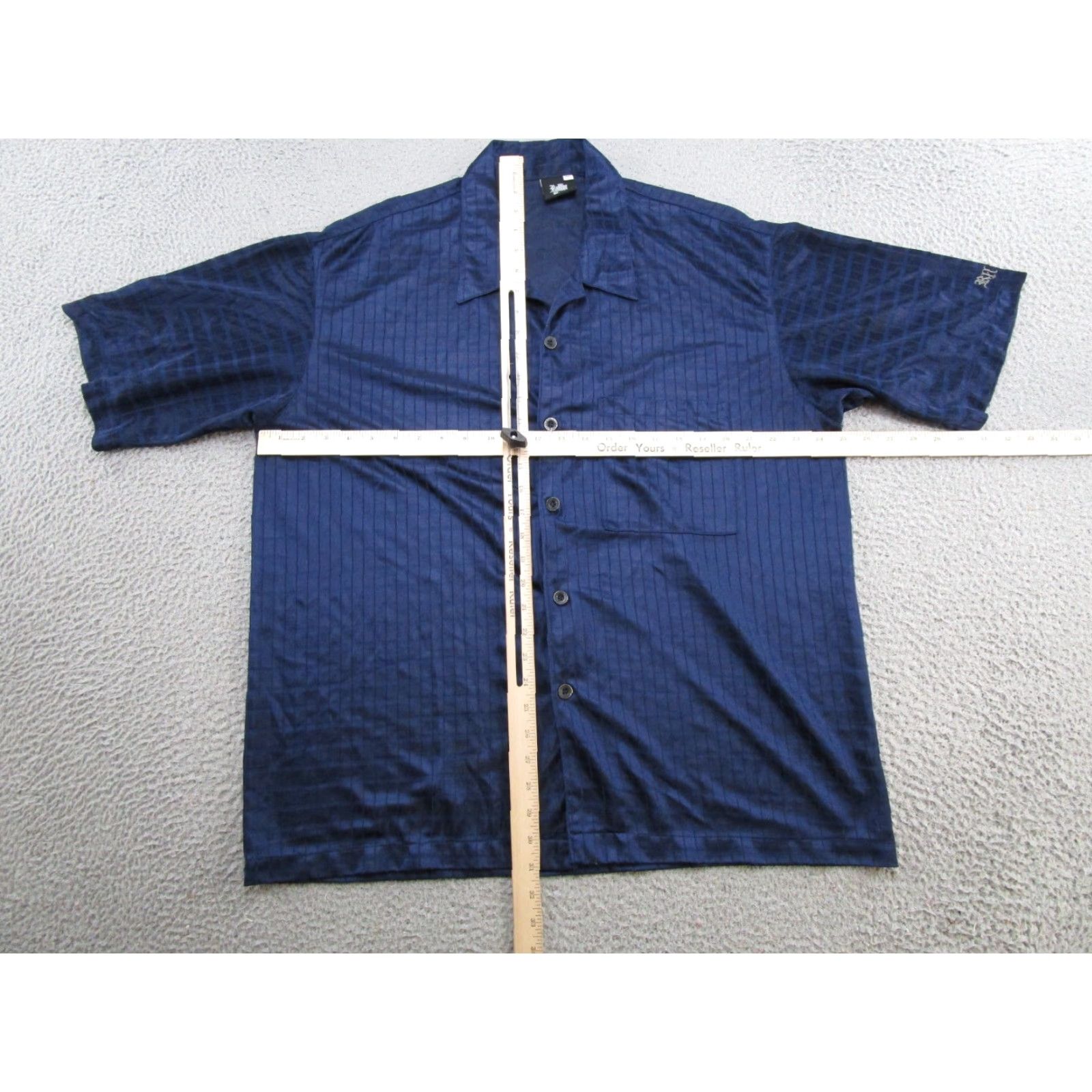 Vintage Rollin Hard Shirt Mens XL Blue Satin Button Up USA Made Rockabilly Disco Vintage Size US XL / EU 56 / 4 - 5 Thumbnail