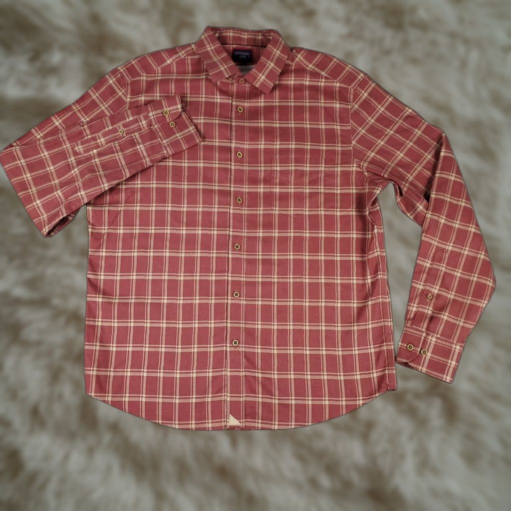 UNTUCKit UNTUCKit Mens Shirt Size Large Red Plaid Slim Fit Button Up Long Sleeve Size US L / EU 52-54 / 3 - 1 Thumbnail