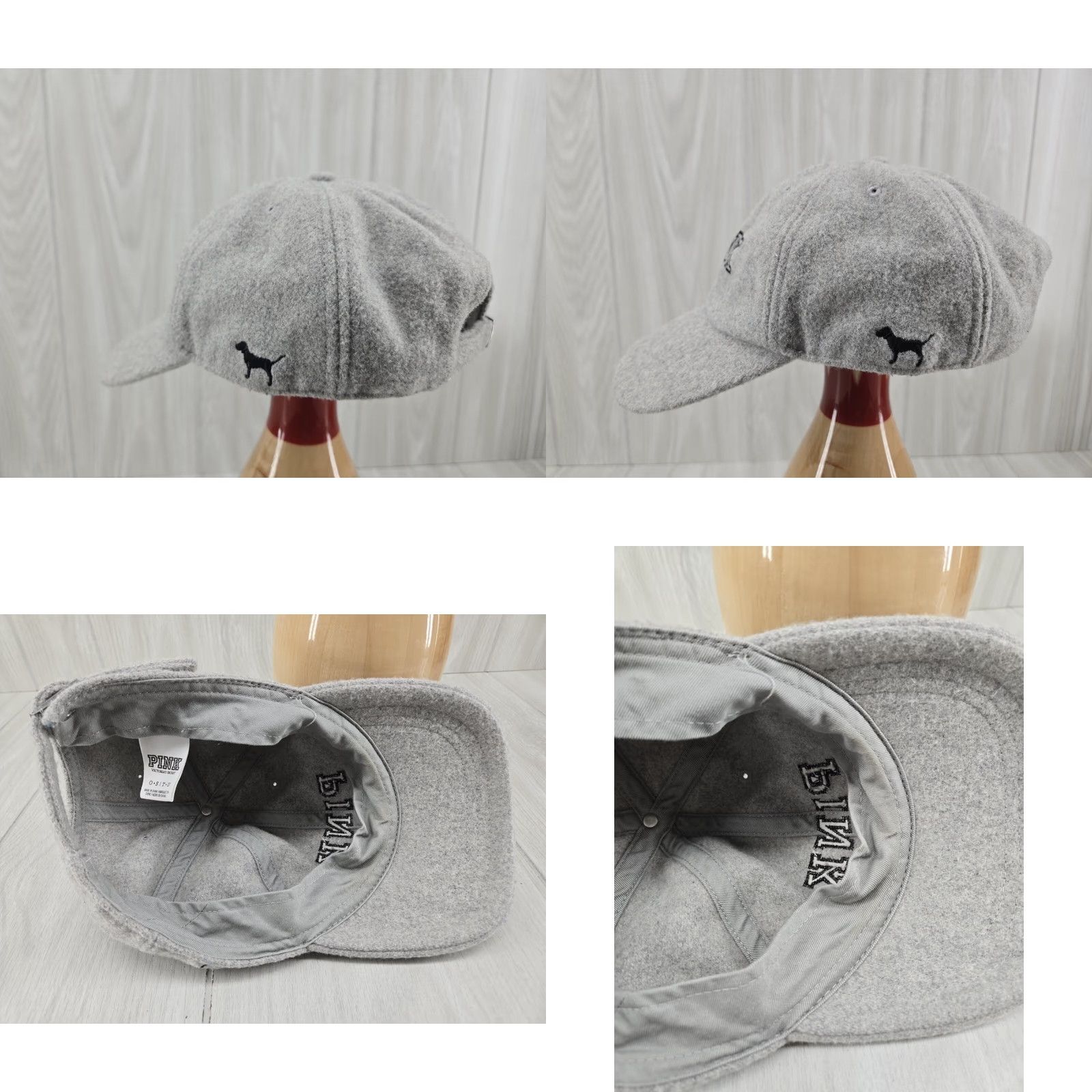 Vintage Victoria Secret Baseball Hat Gray Wool Blend Adjustable Women's Pink Logo Cap Size ONE SIZE - 9 Thumbnail
