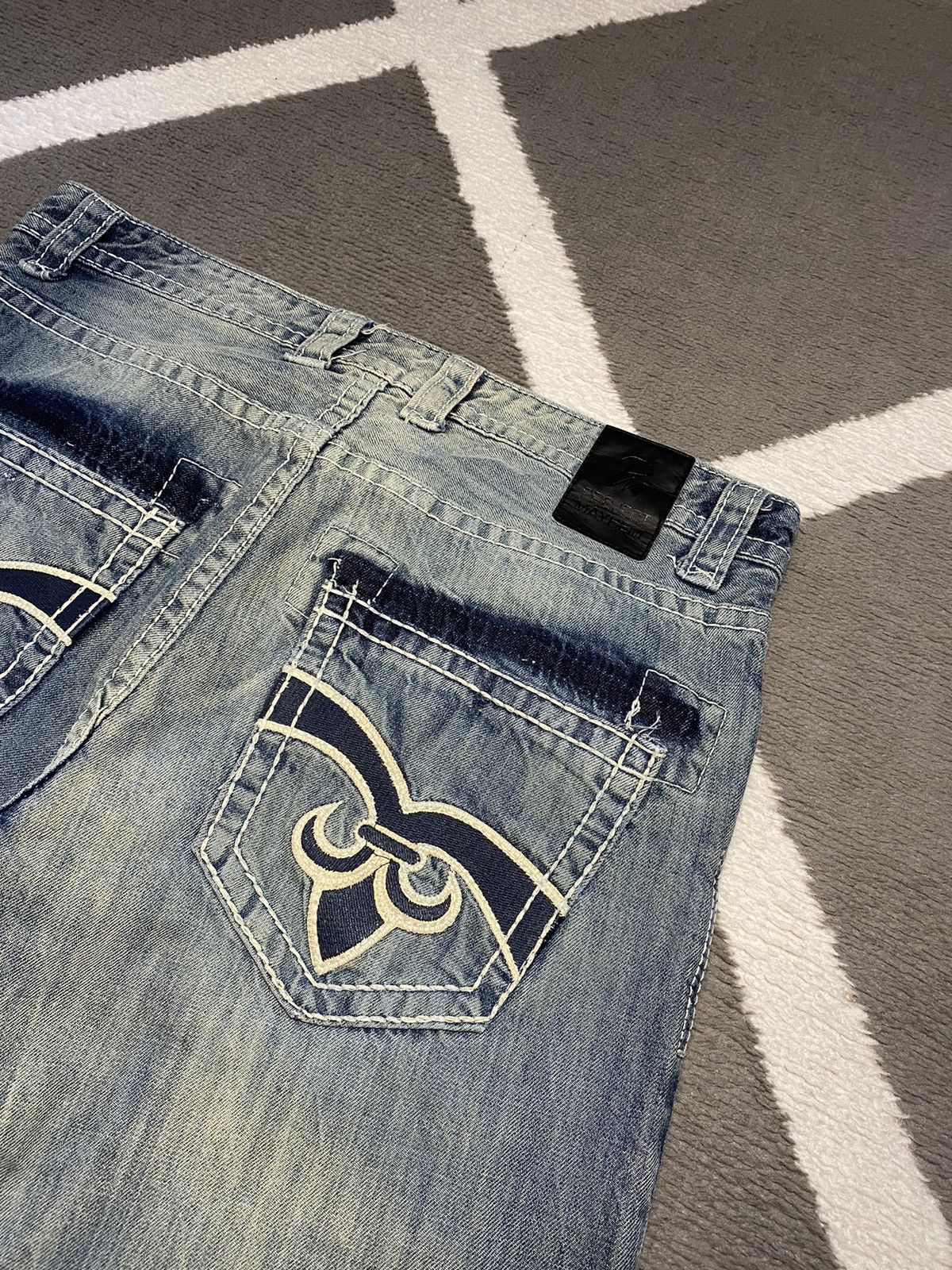 Affliction × True Religion × Vintage Project Mayhem vintage look washed denim straight pants Size US 36 / EU 52 - 10 Thumbnail
