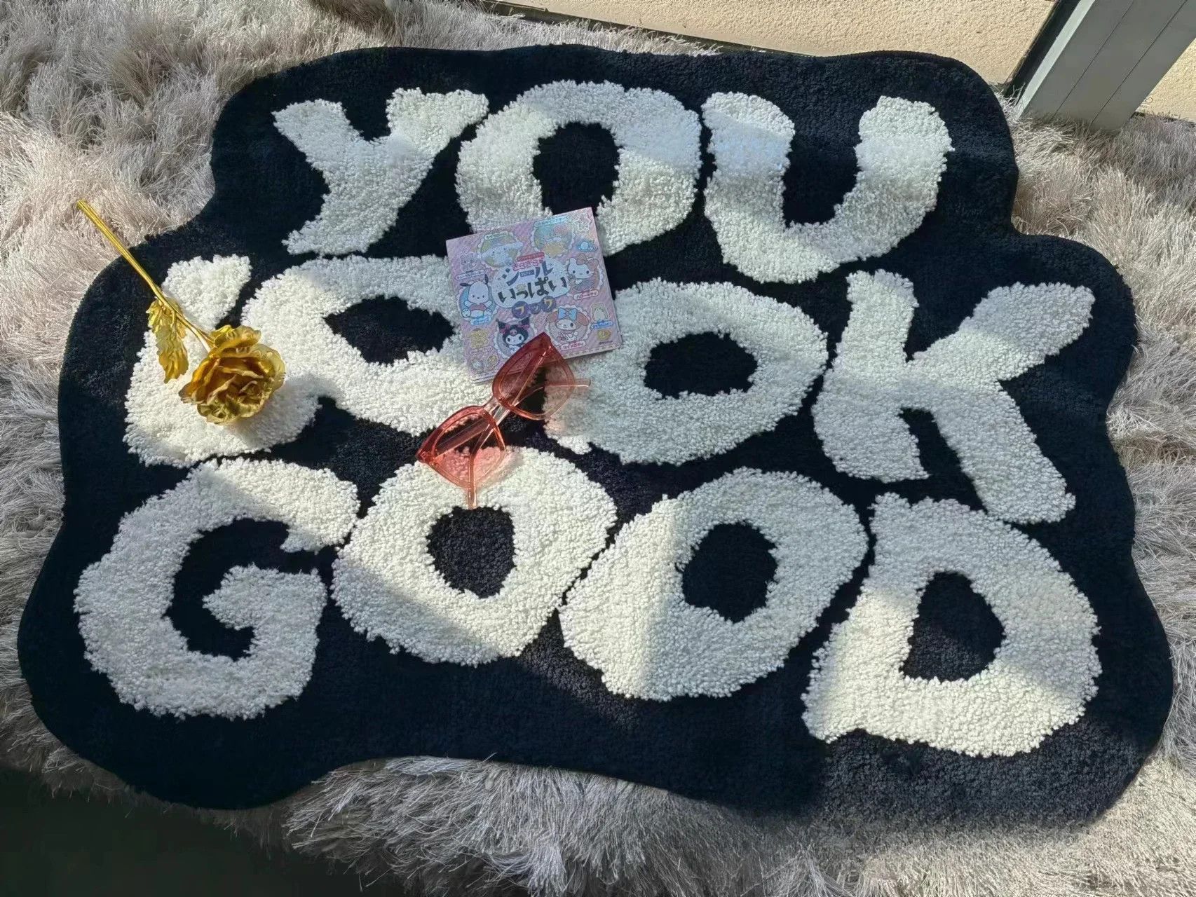 Japanese Brand × Vintage Non Slip Letter Design Rug Bedroom Size ONE SIZE - 1 Thumbnail