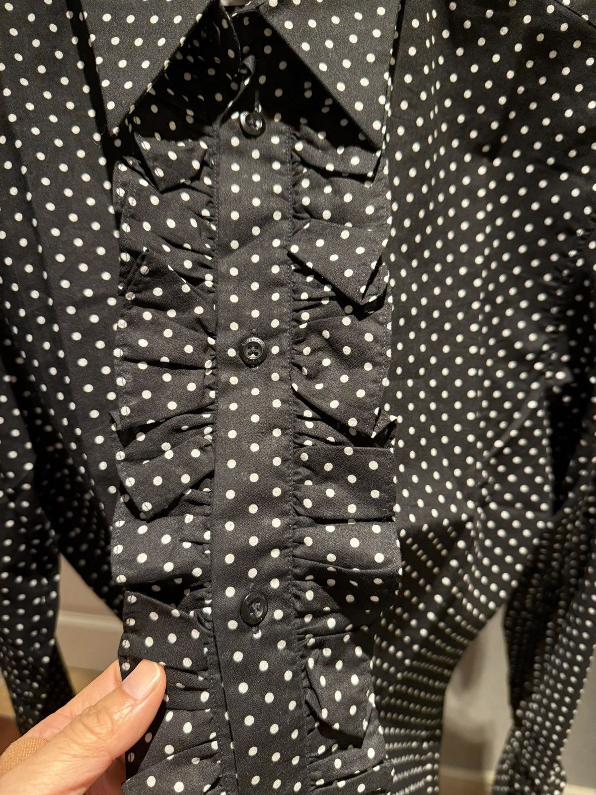 Givenchy polka dots ruffles black shirt collar size38 Size US S / EU 44-46 / 1 - 3 Thumbnail