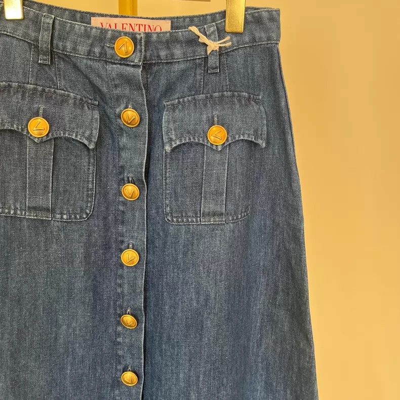 Valentino Valentino Washed blue denim long skirt Size S / US 4 / IT 40 - 3 Thumbnail