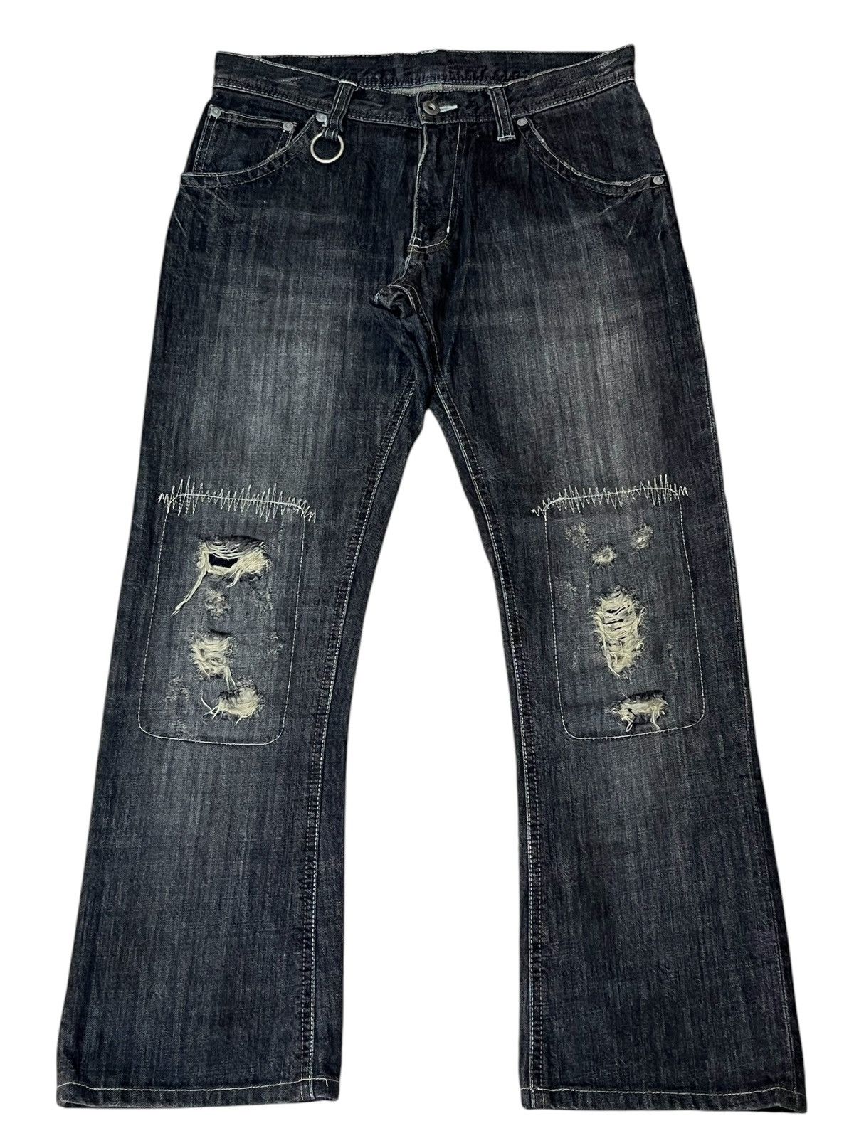 Issey Miyake ARCHIVAL VINTAGE TETE HOMME DISTRESSED PATCHWORK STYLE JEANS Size US 30 / EU 46 - 1 Thumbnail