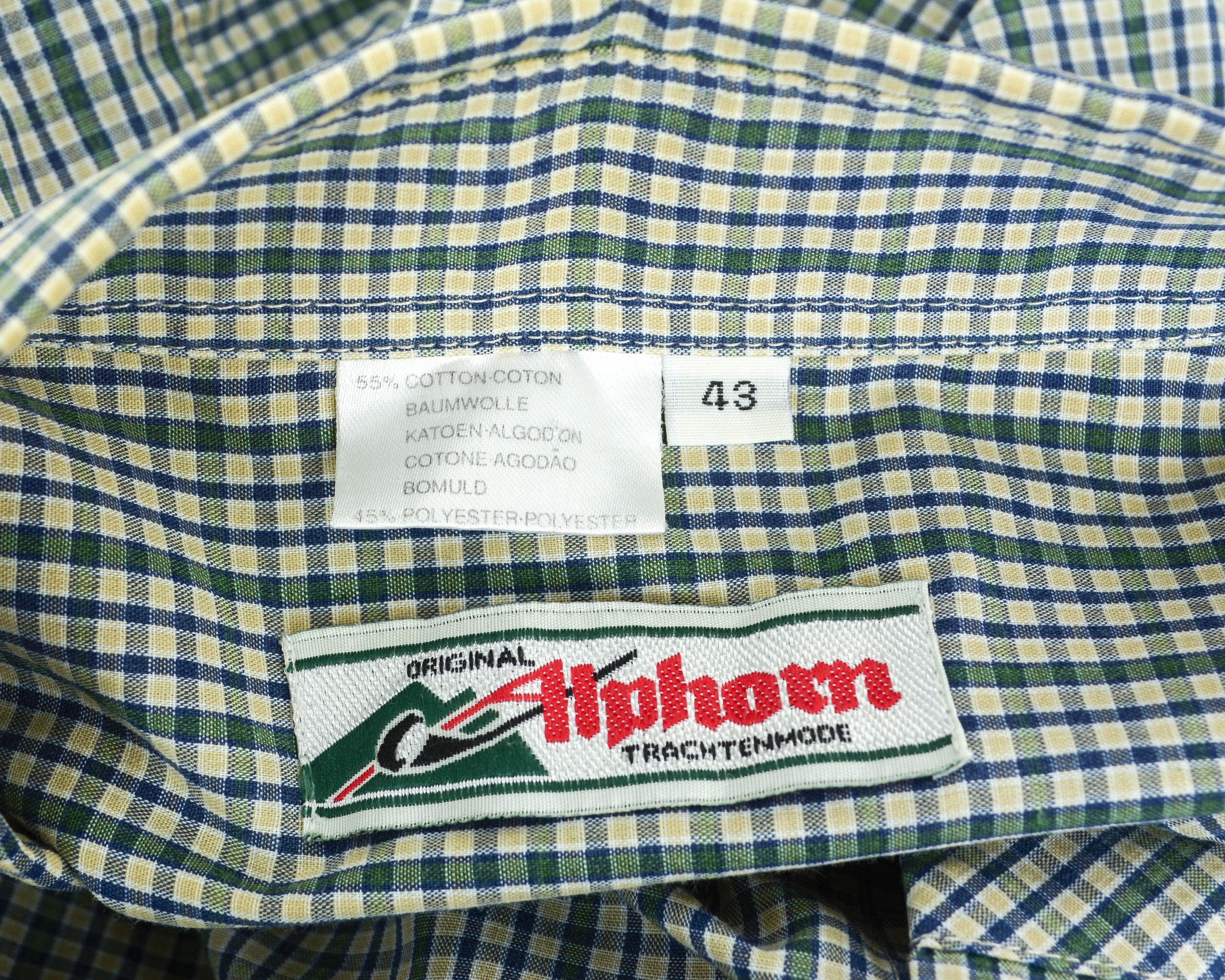 Vintage ALPHORN Trachten Size 43 Shirt Short Sleeved Plaid Check Size US L / EU 52-54 / 3 - 10 Thumbnail