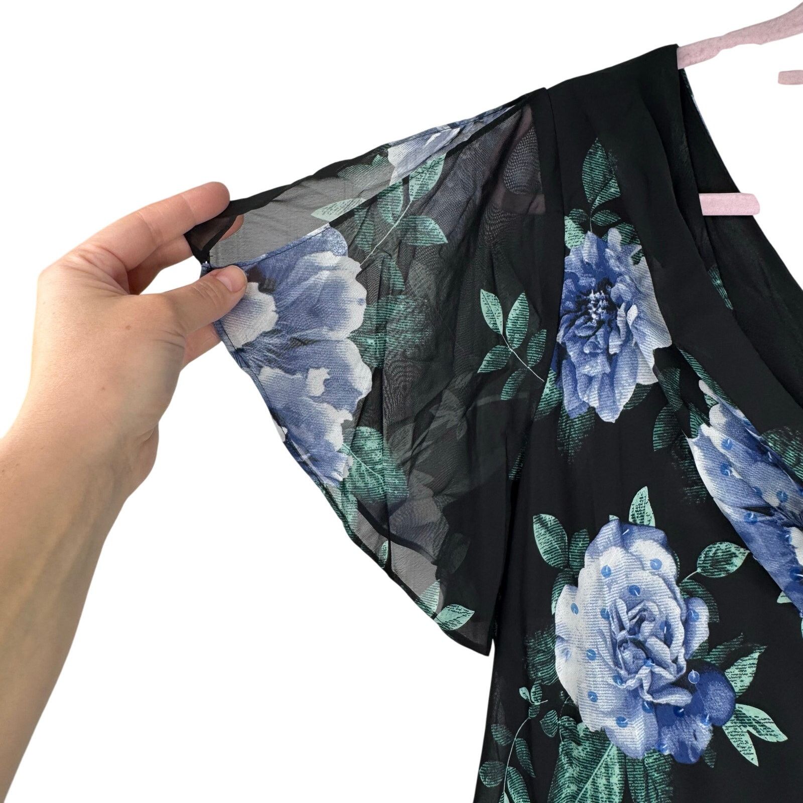 Other NWT Roaman's Black Blue Floral Maxi Dress Formal Gown Sz 22 Size 3XL / US 20-22 - 9 Thumbnail