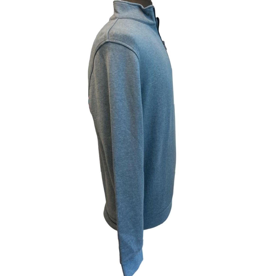 BUGATCHI BUGATCHI Sweater Men S 1/4 Zip Mock Neck Pullover Blue Cotton Blend Long Sleeve Size US S / EU 44-46 / 1 - 3 Thumbnail