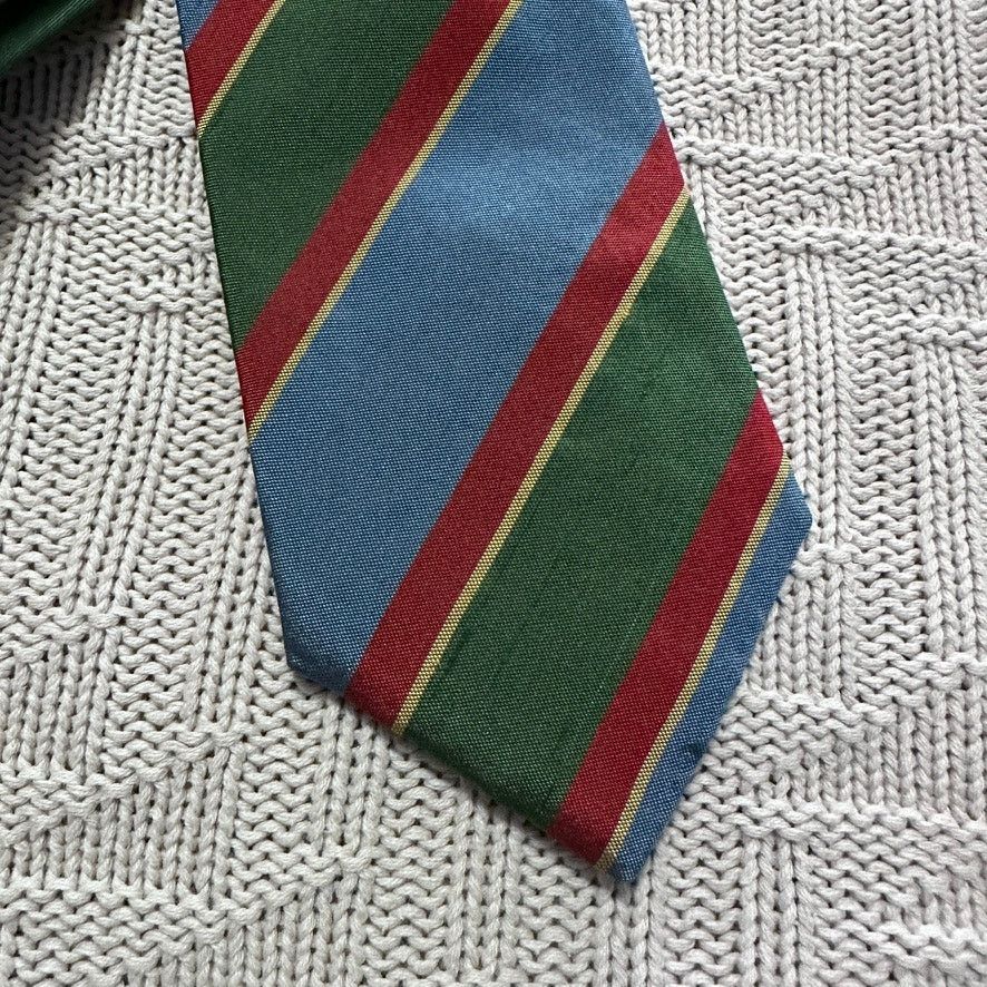 Alfred Dunhill Dunhill blue, red, and green striped silk tie Size ONE SIZE - 2 Thumbnail