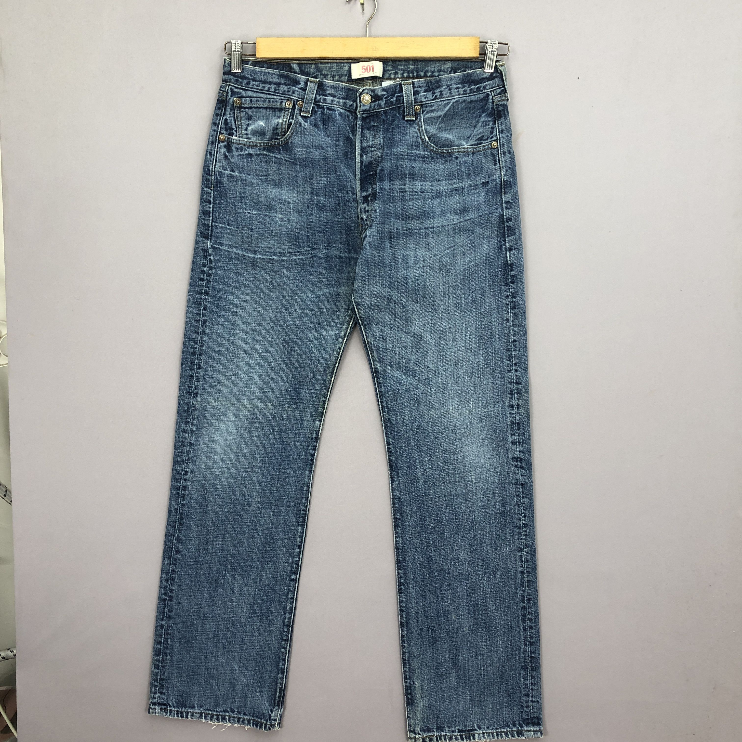 Levi's Vintage Y2K Levis 501 Jeans Levi's Light Wash Faded Denim Size US 34 / EU 50 - 1 Thumbnail