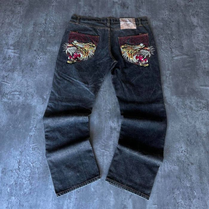 Ed Hardy Crazy Vintage Y2K Ed Hardy Baggy Grunge Graphic Denim Jeans ...