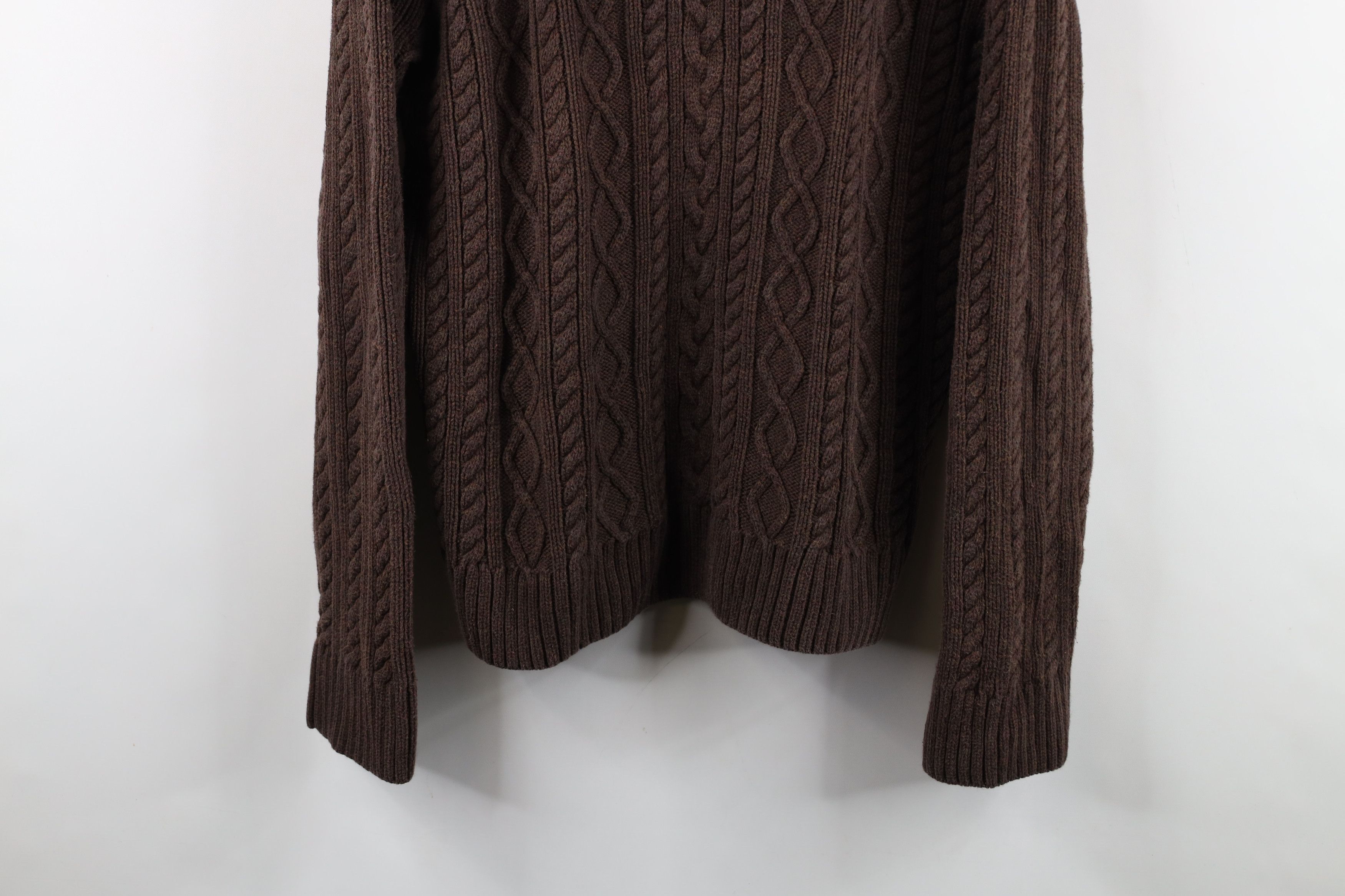 Vintage Vintage 90s Streetwear Cable Fisherman Turtleneck Sweater Size XL / US 12-14 / IT 48-50 - 3 Thumbnail