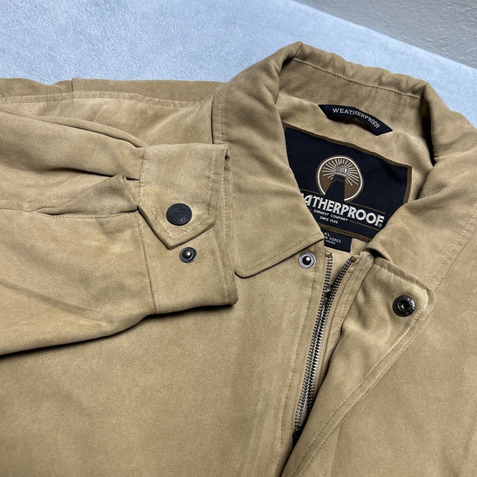 Weatherproof Suede Bomber Chore Barn Jacket Mens XL Lined Workwear Coat Size US XL / EU 56 / 4 - 2 Thumbnail