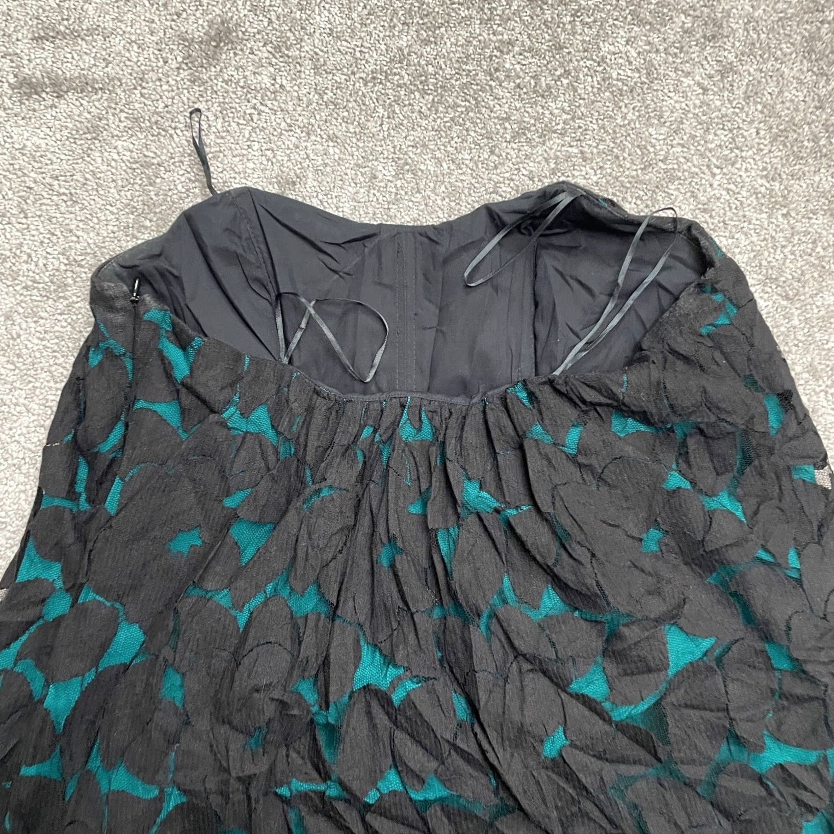 Vintage VINTAGE Leona By Lauren Leonard Strapless Wired Blouse Womens 4 Black Silk Lace Shirt Sleeveless Bohemian Classic Outdoor Size S / US 4 / IT 40 - 3 Thumbnail