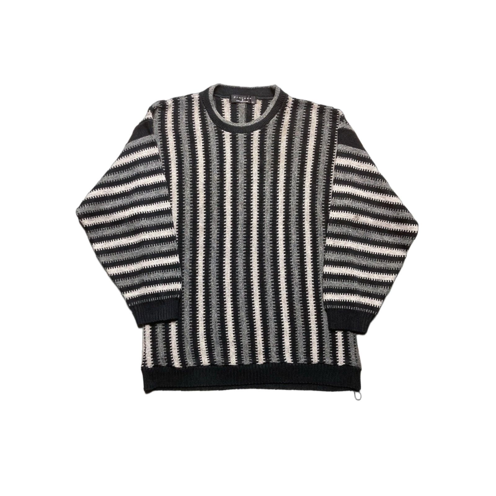 Vintage VINTAGE Protege Sweater Crew Neck Knit XL Black Abstract Pattern Men Size US XL / EU 56 / 4 - 1 Thumbnail
