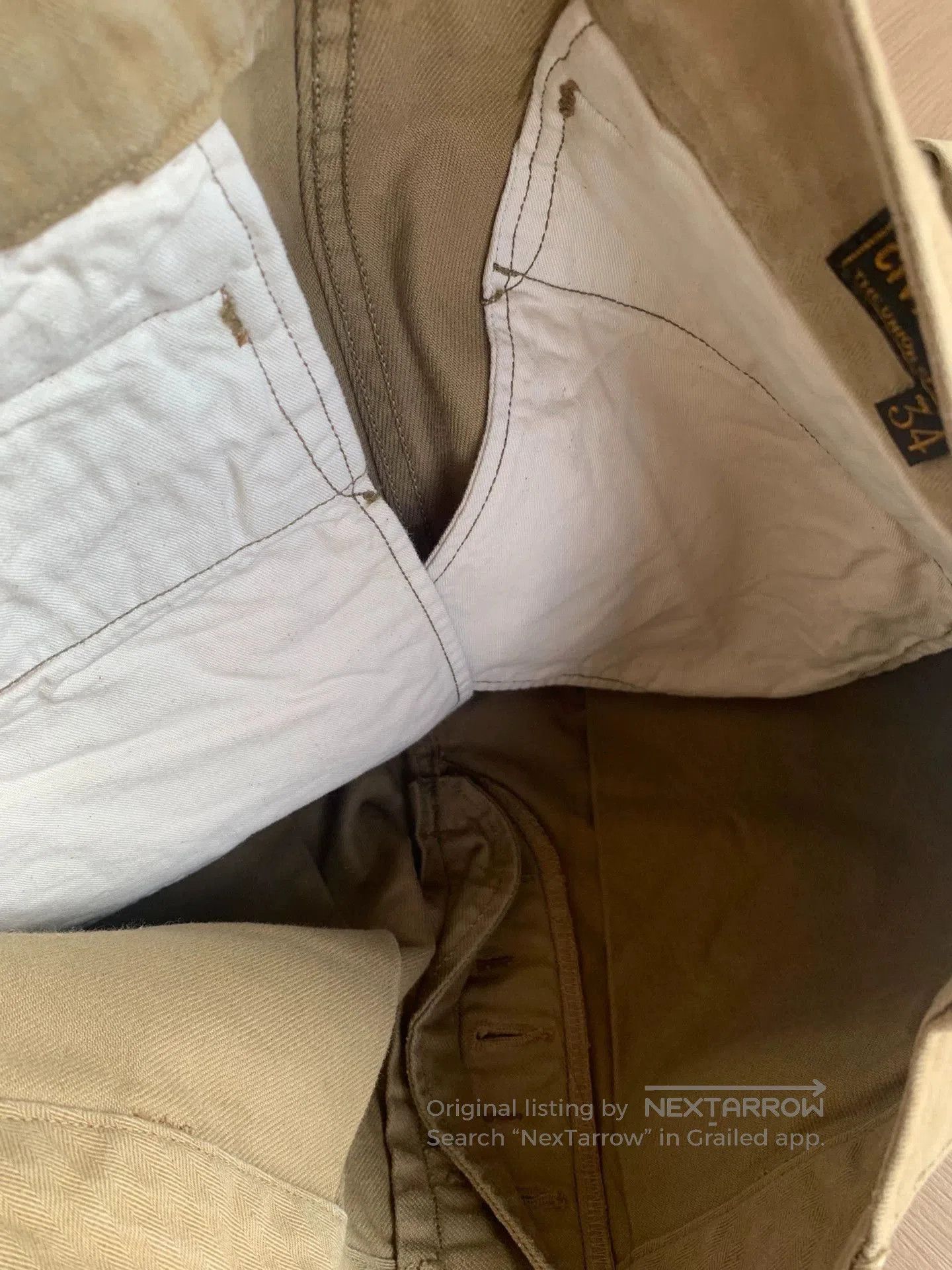 Freewheelers Beige Casual Cargo Pants Size 34. Size US 34 / EU 50 - 5 Thumbnail