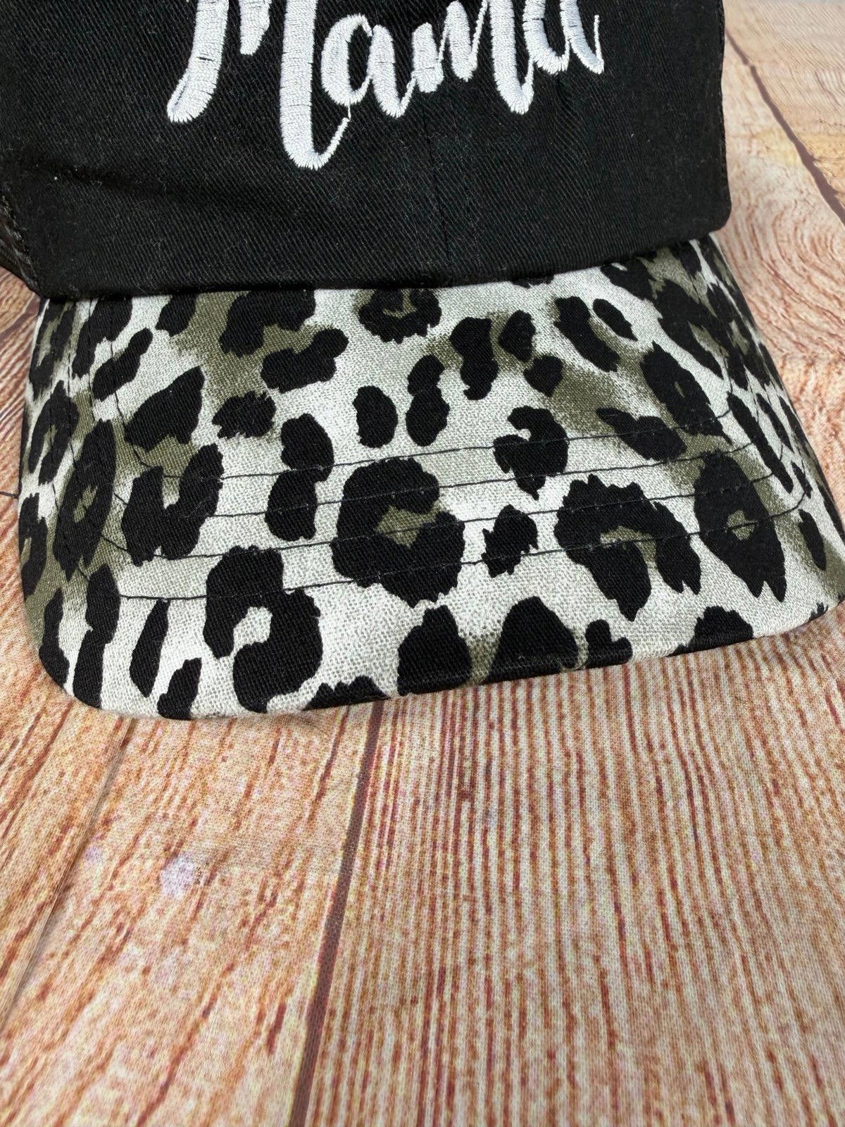 Other Mama Script Embroidered Leopard Print Trucker Hat New Size ONE SIZE - 2 Thumbnail