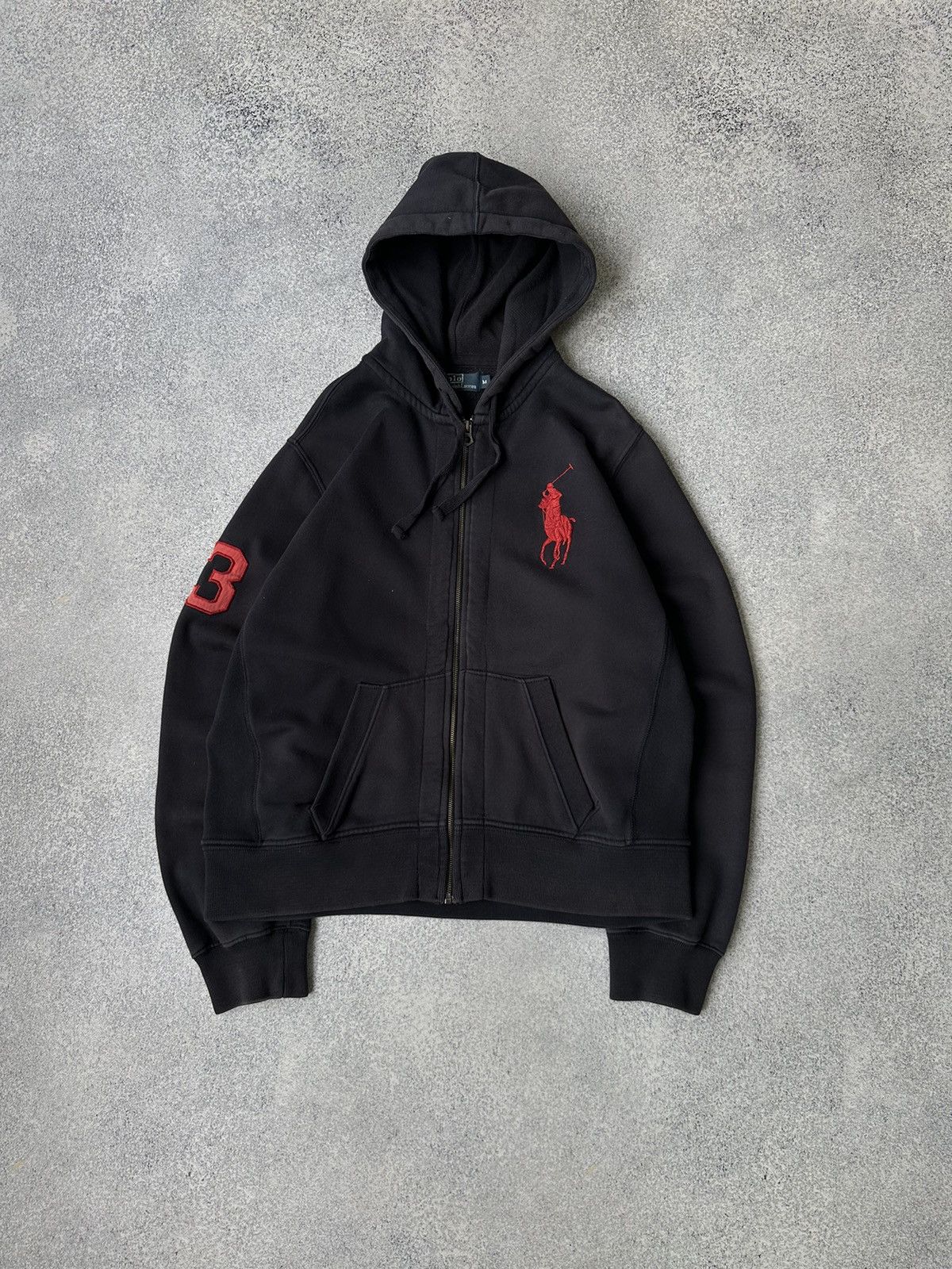 Polo Ralph Lauren × Vintage Vintage Polo Ralph Lauren Club Big Horse Zip Hoodie Size US M / EU 48-50 / 2 - 1 Thumbnail