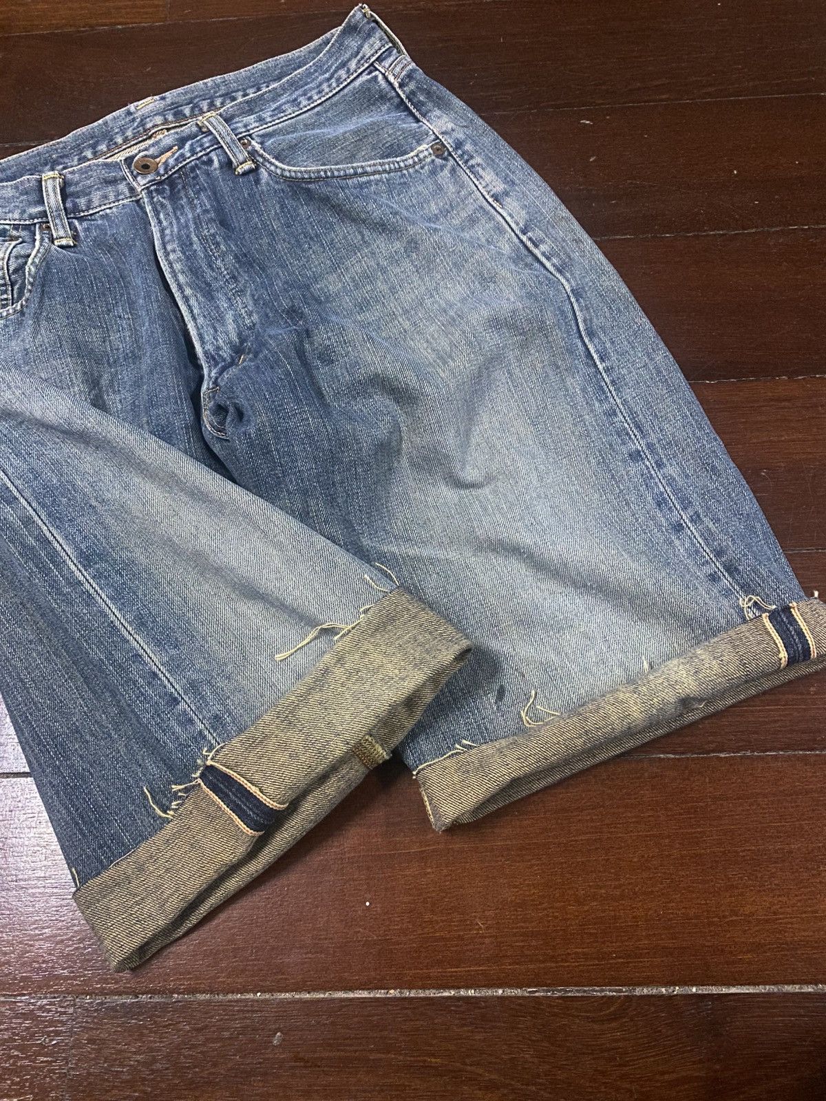 Kapital VINTAGE EDWIN 505 SELVEDGE BAGGY RUSTY DISTRESSED DENIM Size US 32 / EU 48 - 6 Thumbnail