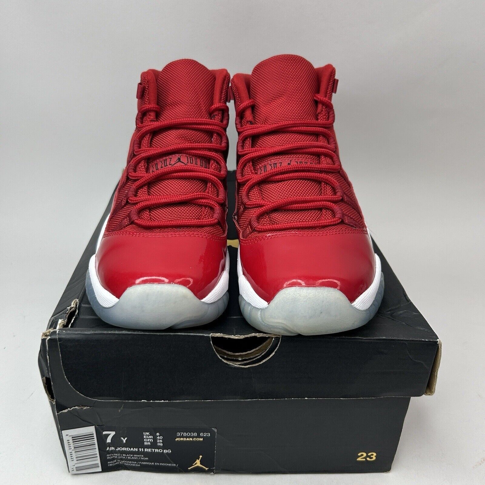 Jordan Brand Nike Air Jordan 11 XI Retro GS “Win Like 96/Gym Red” 2023 Size US 8.5 / IT 38.5 - 2 Thumbnail
