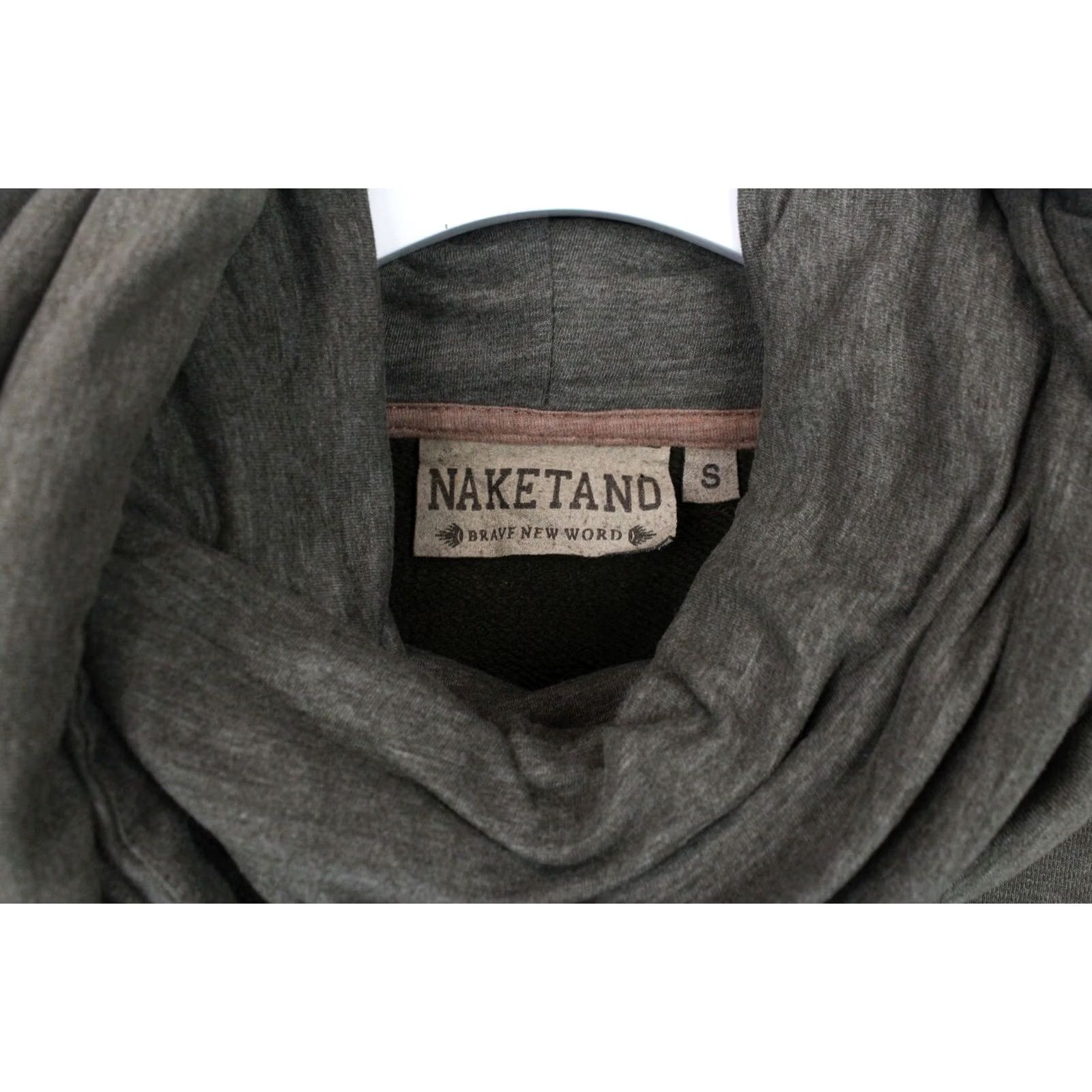 Logo 7 Naketano Sweatshirt Women's SMALL Pullover Pockets Patch Logo Melange Brown Size S / US 4 / IT 40 - 4 Thumbnail