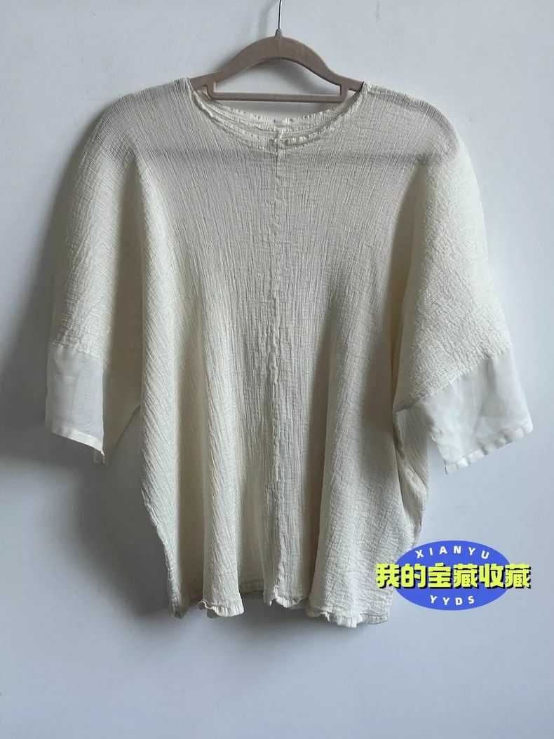 Issey Miyake Issey Miyake size:one size White gauze short-sleeved shirt Size S / US 4 / IT 40 - 1 Thumbnail
